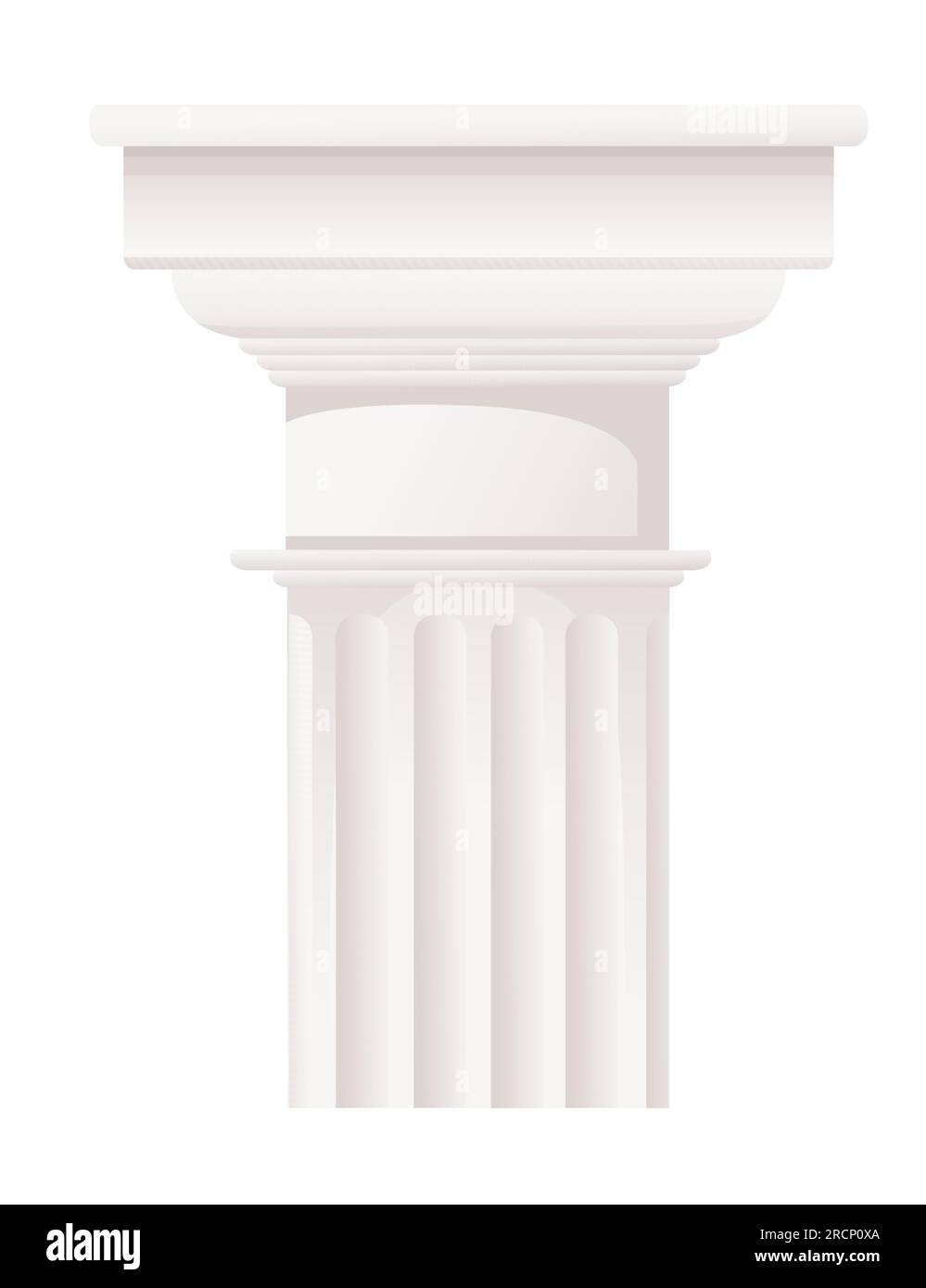 White ancient style column classic architecture design vector illustration isolated on white background Stock Vector