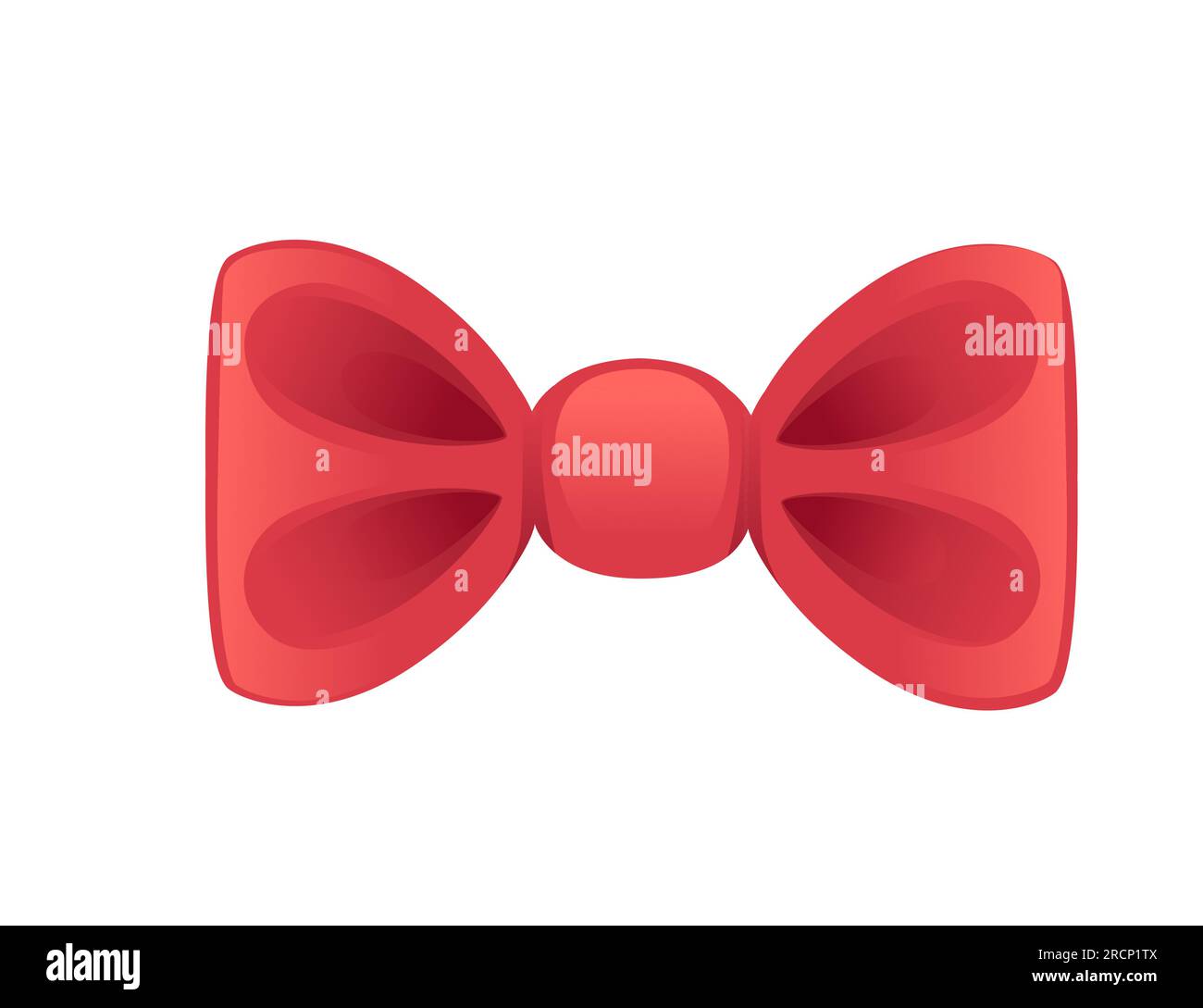 Decorative red bow vector illustration isolated on white background ...