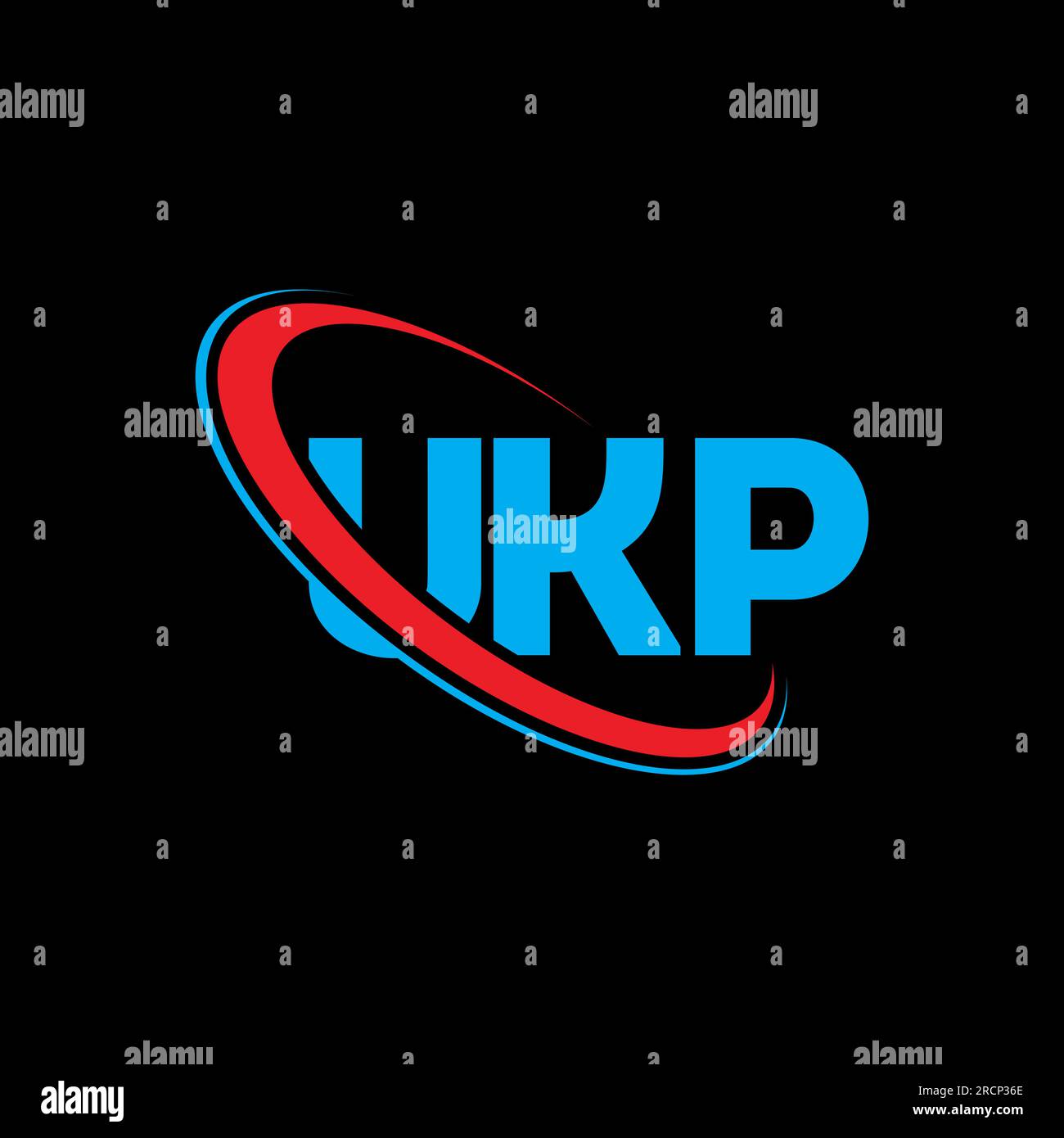 UKP logo. UKP letter. UKP letter logo design. Initials UKP logo linked with circle and uppercase monogram logo. UKP typography for technology, busines Stock Vector