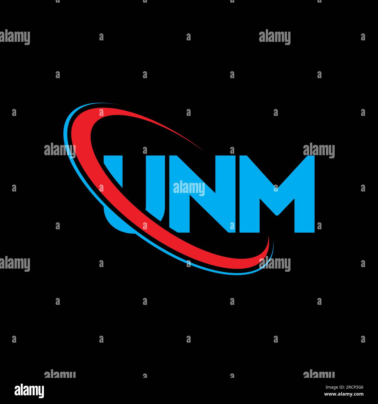 UNM logo. UNM letter. UNM letter logo design. Initials UNM logo linked with circle and uppercase monogram logo. UNM typography for technology, busines Stock Vector