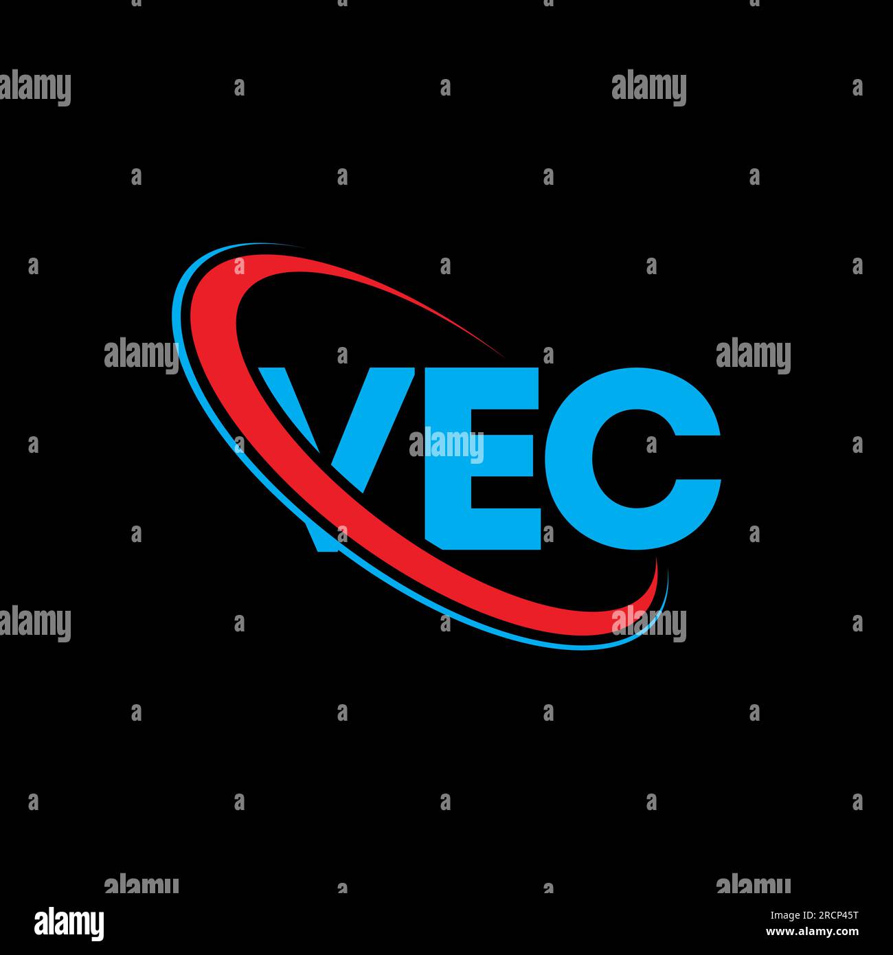 VEC logo. VEC letter. VEC letter logo design. Initials VEC logo linked with circle and uppercase monogram logo. VEC typography for technology, busines Stock Vector