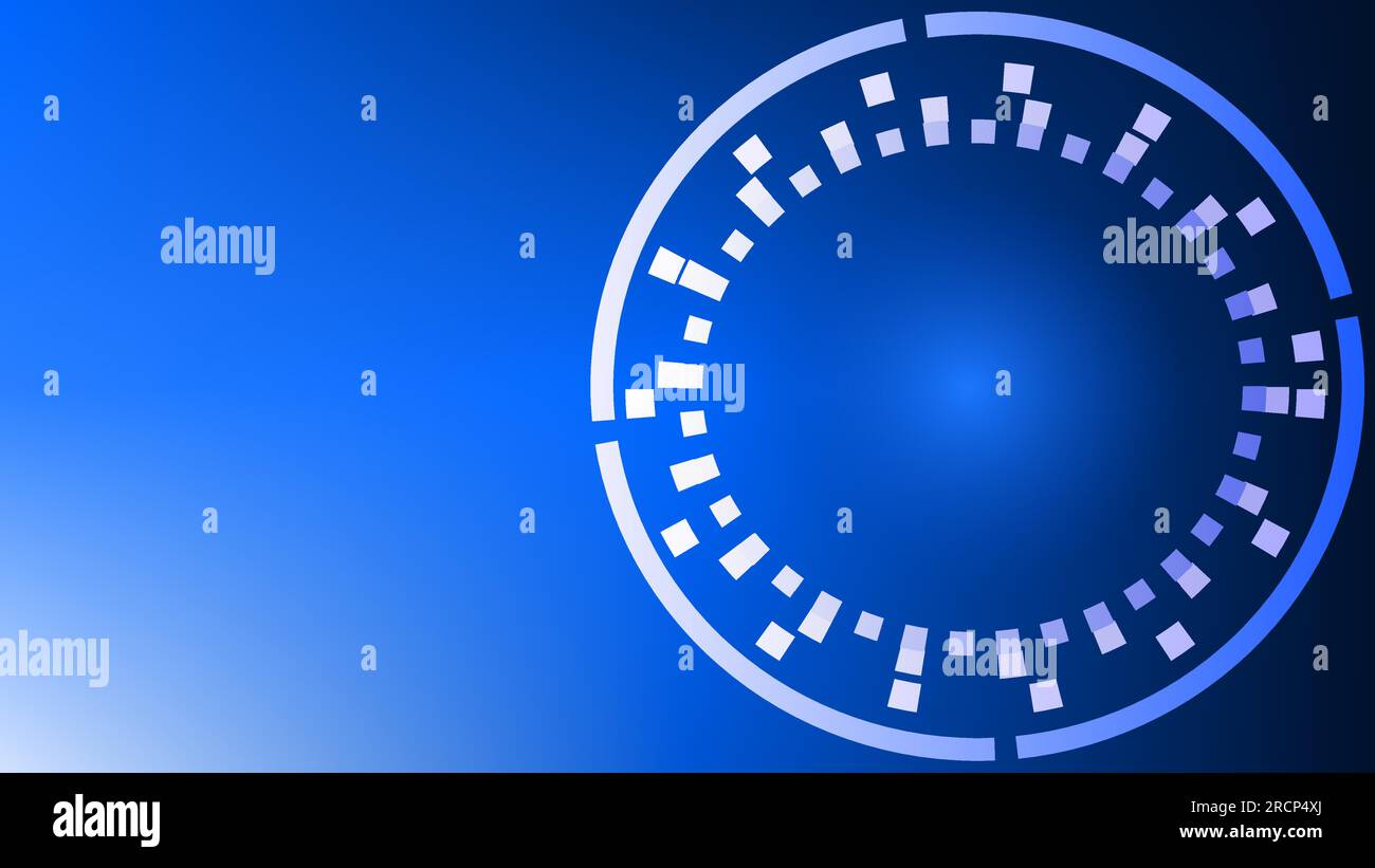 Elegant Technology Circle Frames Dark Blue Gradient Copy Space Background Stock Vector