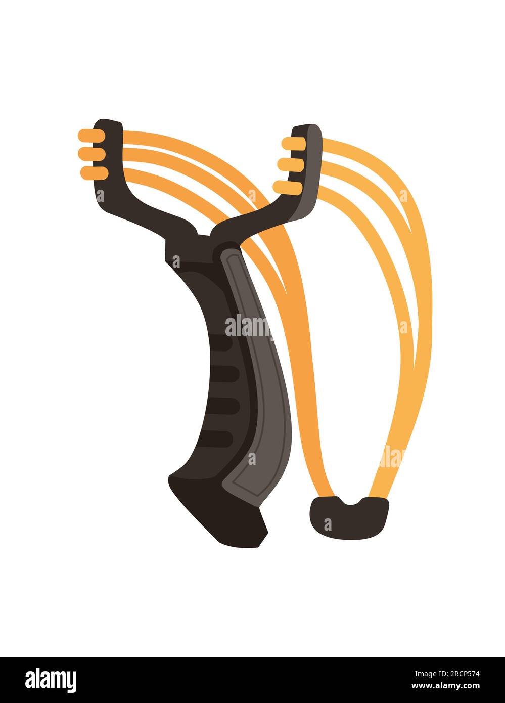 Steel, sport fishing slingshot with triple harness. Hunting