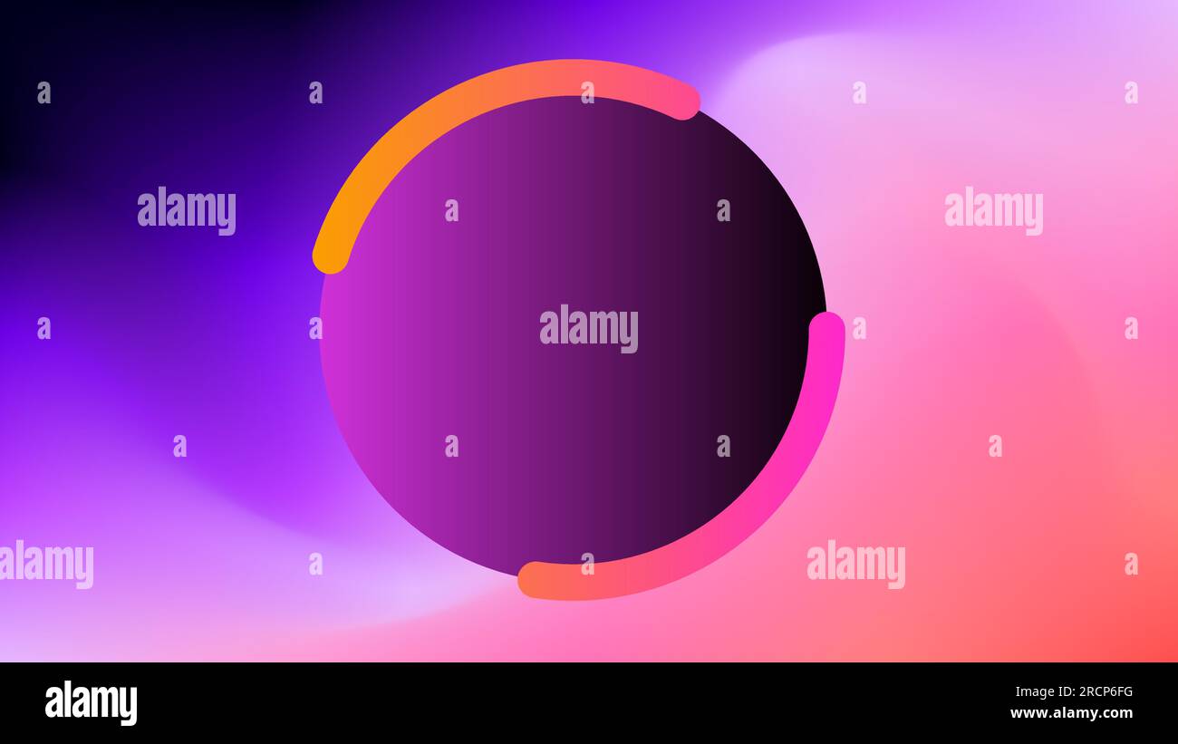 Twilight circular sphere copy space gradient abstract background Stock Vector