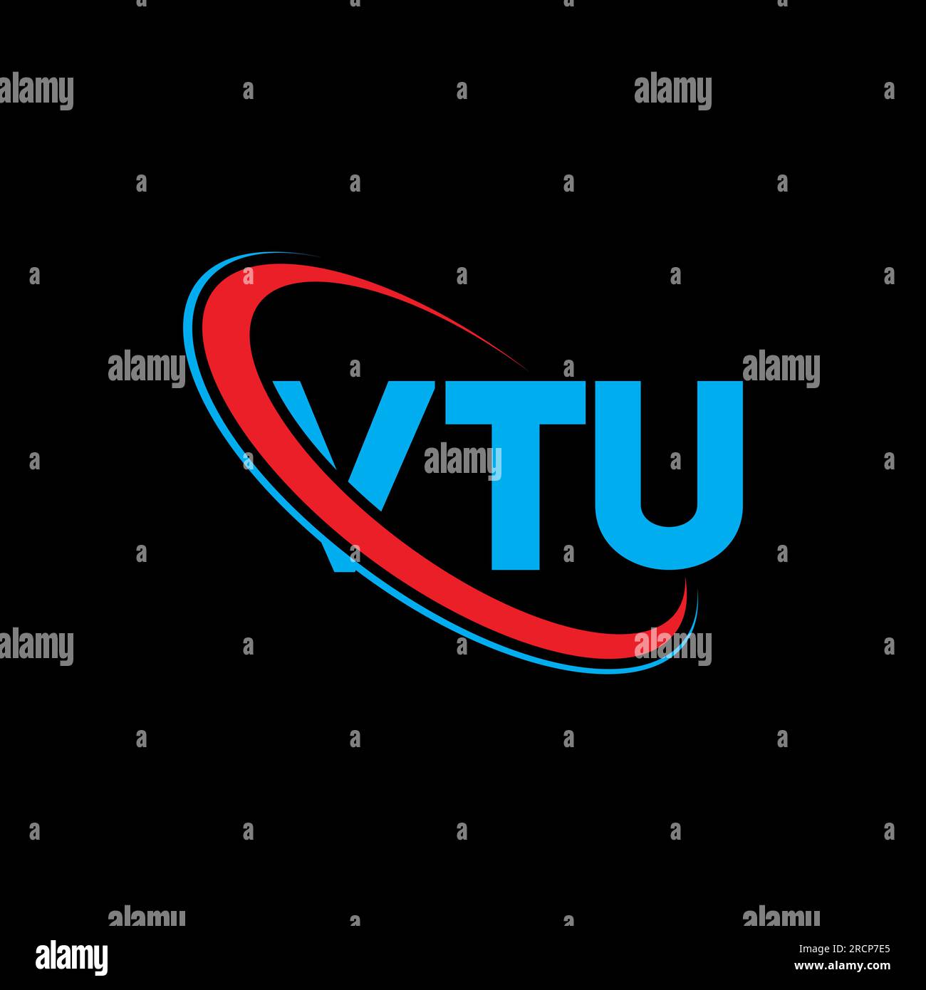VTU logo. VTU letter. VTU letter logo design. Initials VTU logo linked with circle and uppercase monogram logo. VTU typography for technology, busines Stock Vector