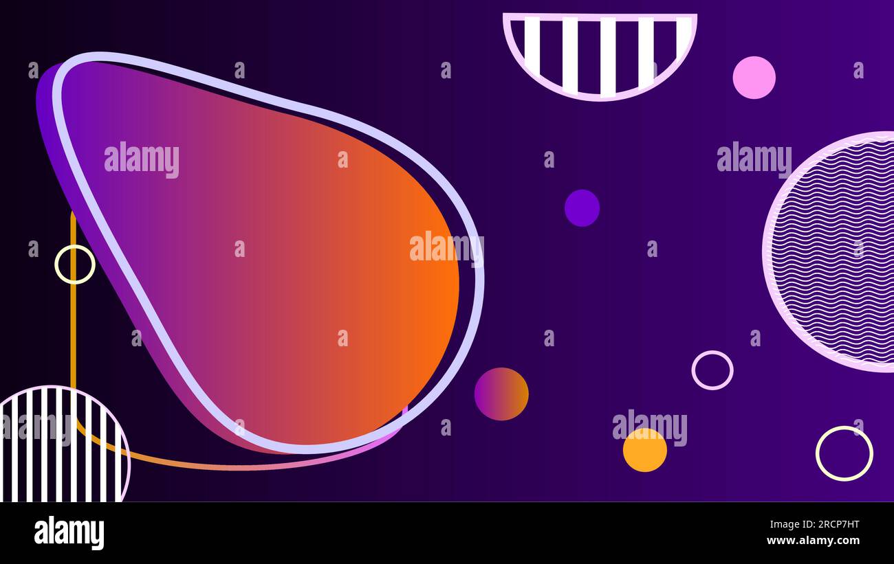 Orange sunset twilight web placeholder over violet gradient background Stock Vector