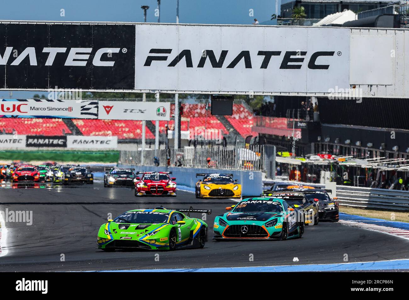 60 Franck PERERA, Jordanie POIVRE, VSRLamborghini Huracán GT3 EVO2, action during the 5th round of GT World Challenge Europe Sprint Cup 2023, at Misano, Italy from July 14 to 16, 2023 - Photo Grégory Lenormand/DPPI Credit: DPPI Media/Alamy Live News Stock Photo