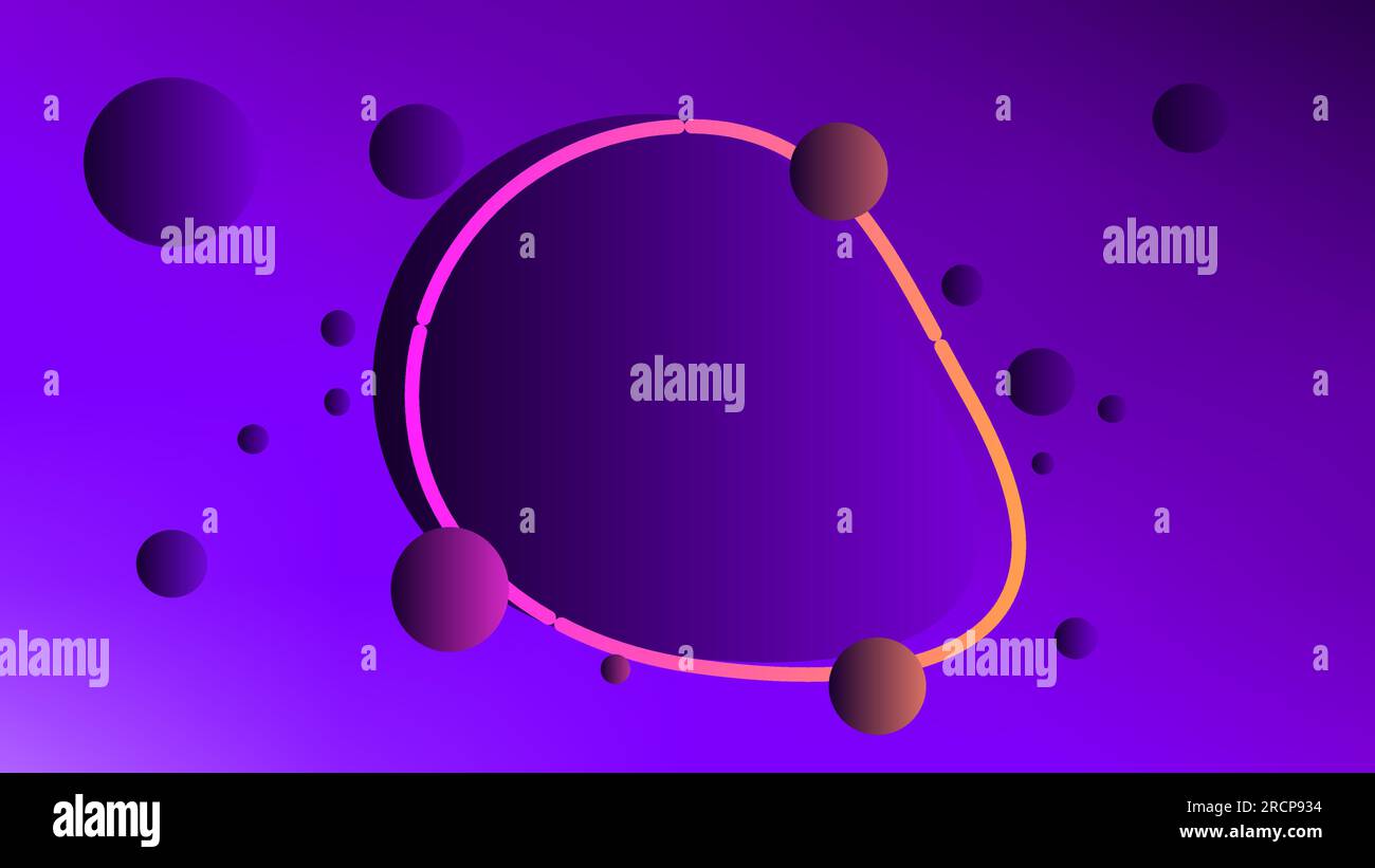 Twilight abstract circles with frame placeholder over gradient background Stock Vector