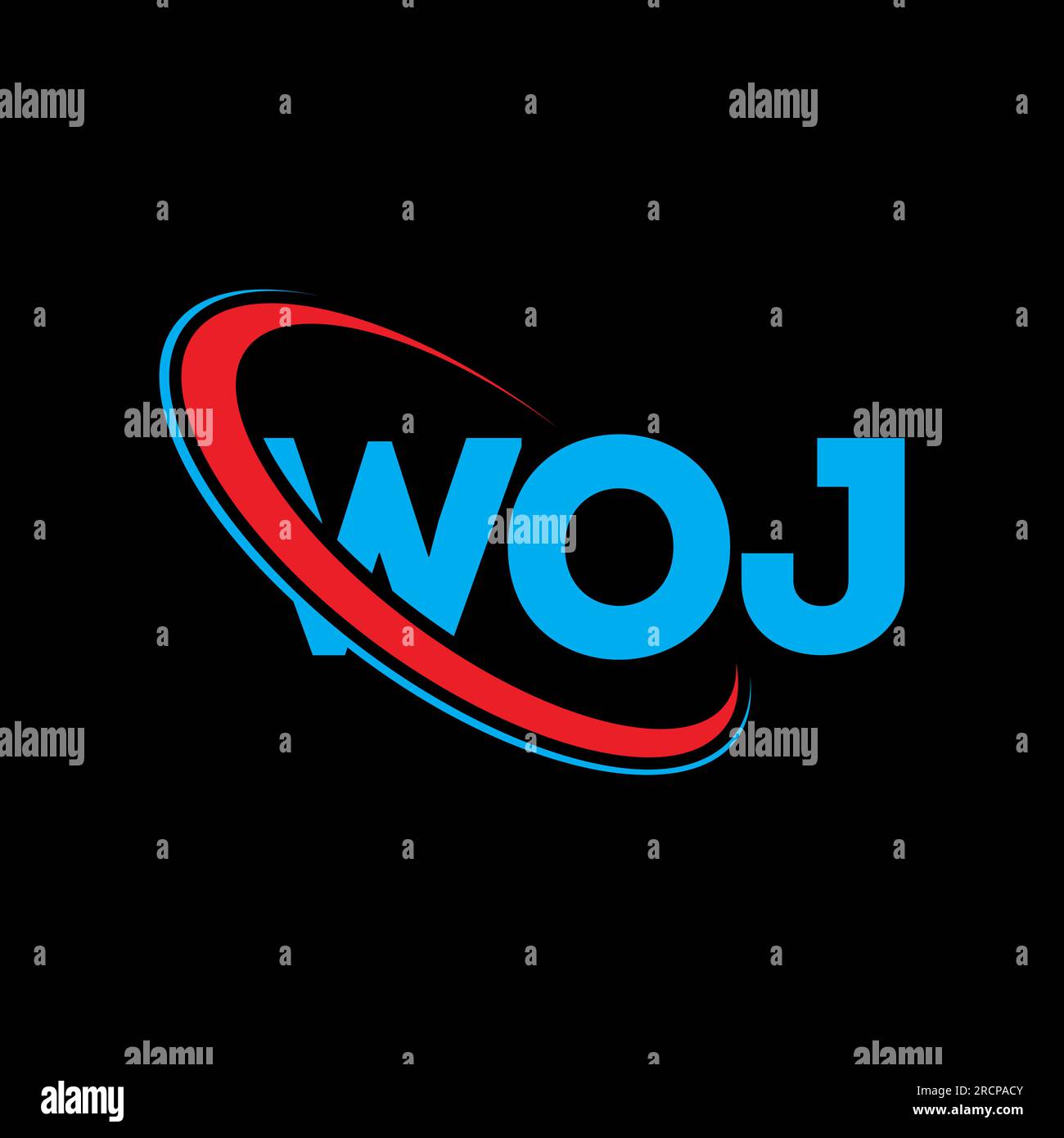 WOJ logo. WOJ letter. WOJ letter logo design. Initials WOJ logo linked ...