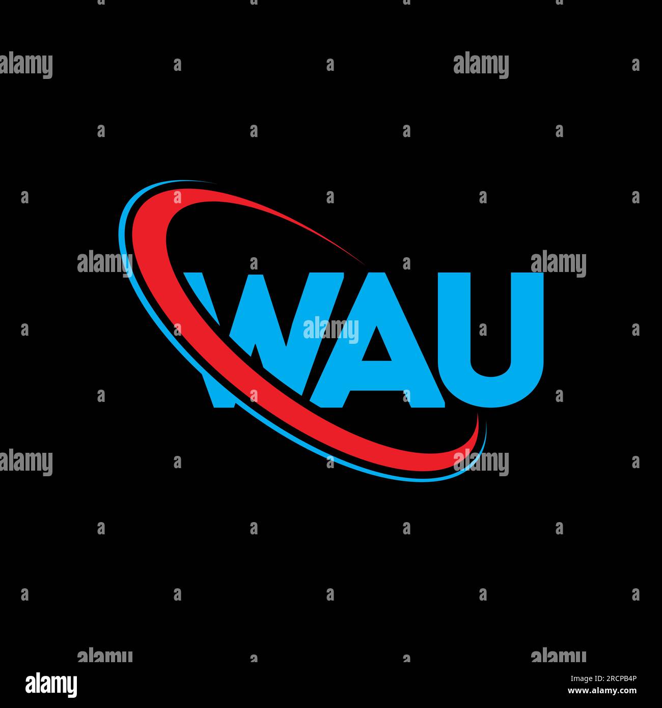 WAU logo. WAU letter. WAU letter logo design. Initials WAU logo linked with circle and uppercase monogram logo. WAU typography for technology, busines Stock Vector