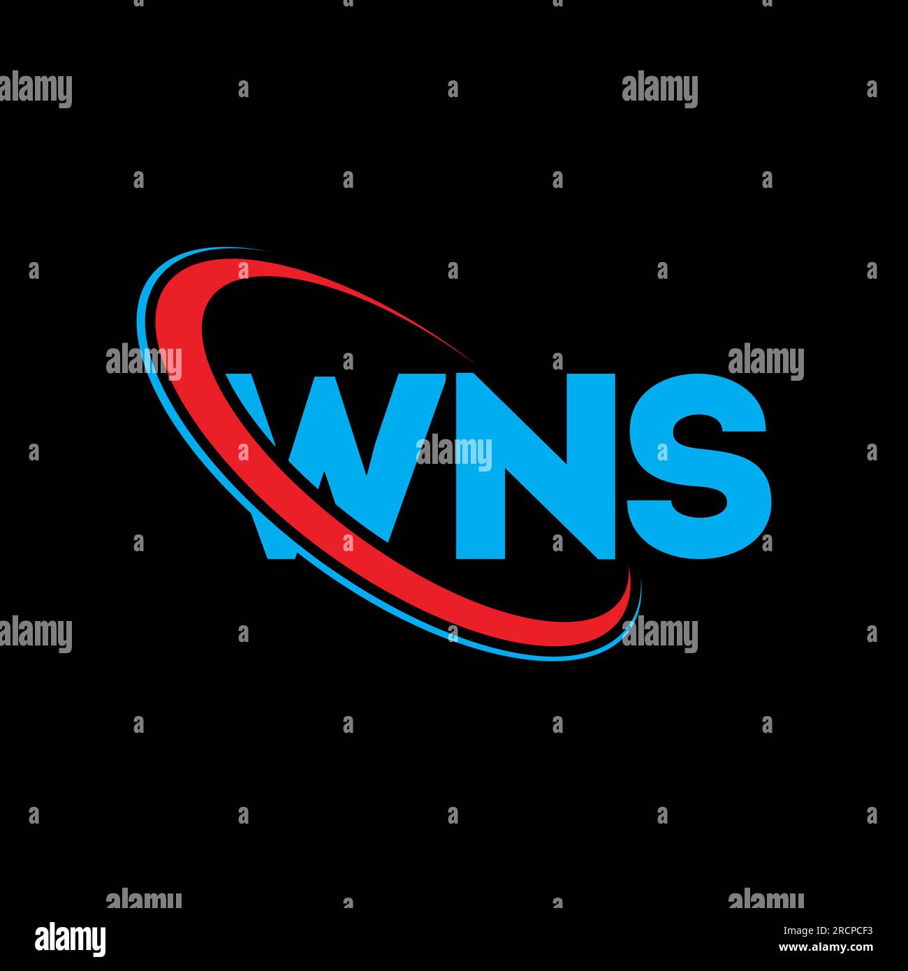 WNS logo. WNS letter. WNS letter logo design. Initials WNS logo linked with circle and uppercase monogram logo. WNS typography for technology, busines Stock Vector