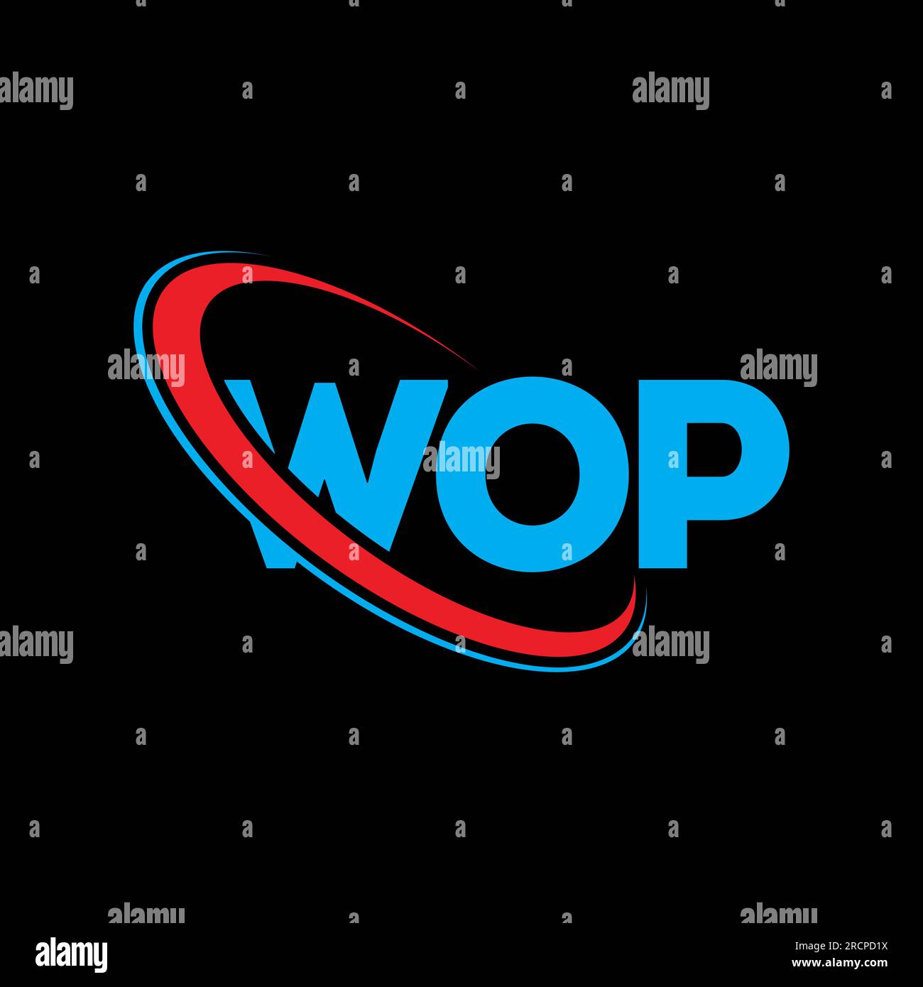 WOP logo. WOP letter. WOP letter logo design. Initials WOP logo linked