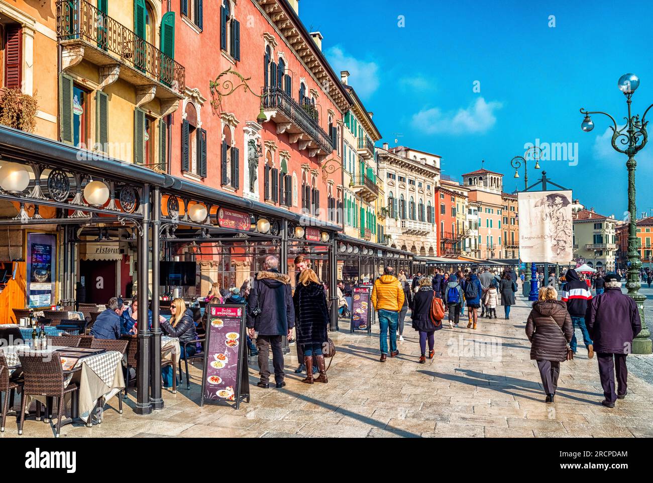 Verona Italy February 10 2018 Square Piazza Bra Full Of 