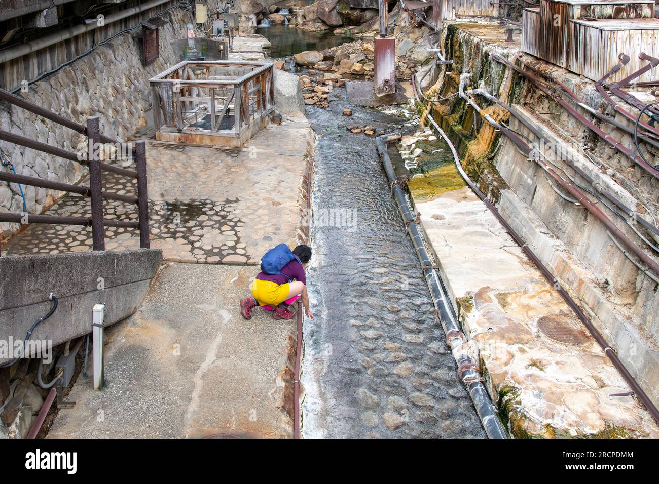 Tanabe, Wakayama, Japan-April 4, 2023; Yunomine Onsen hot spring system