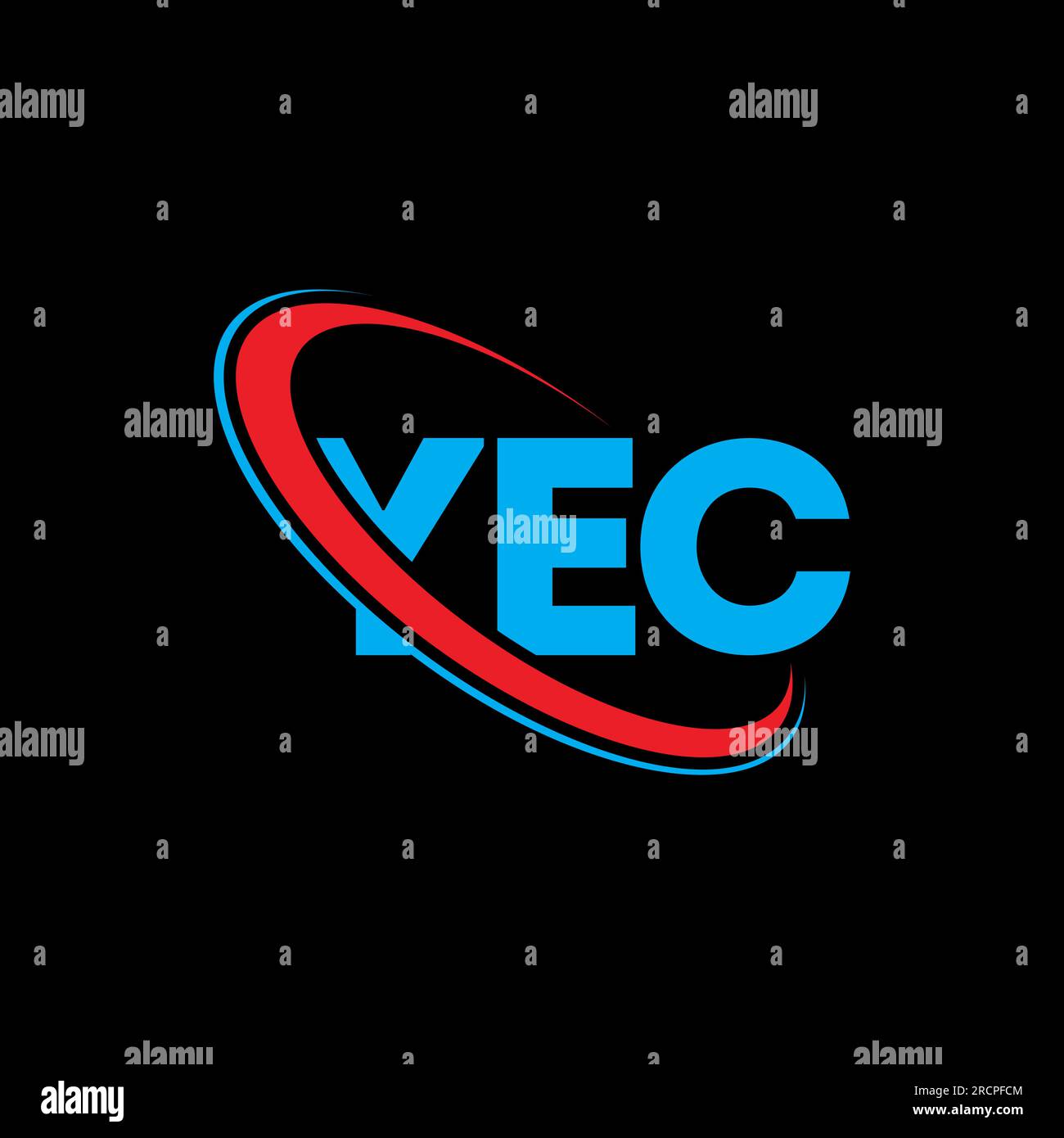 YEC logo. YEC letter. YEC letter logo design. Initials YEC logo linked with circle and uppercase monogram logo. YEC typography for technology, busines Stock Vector