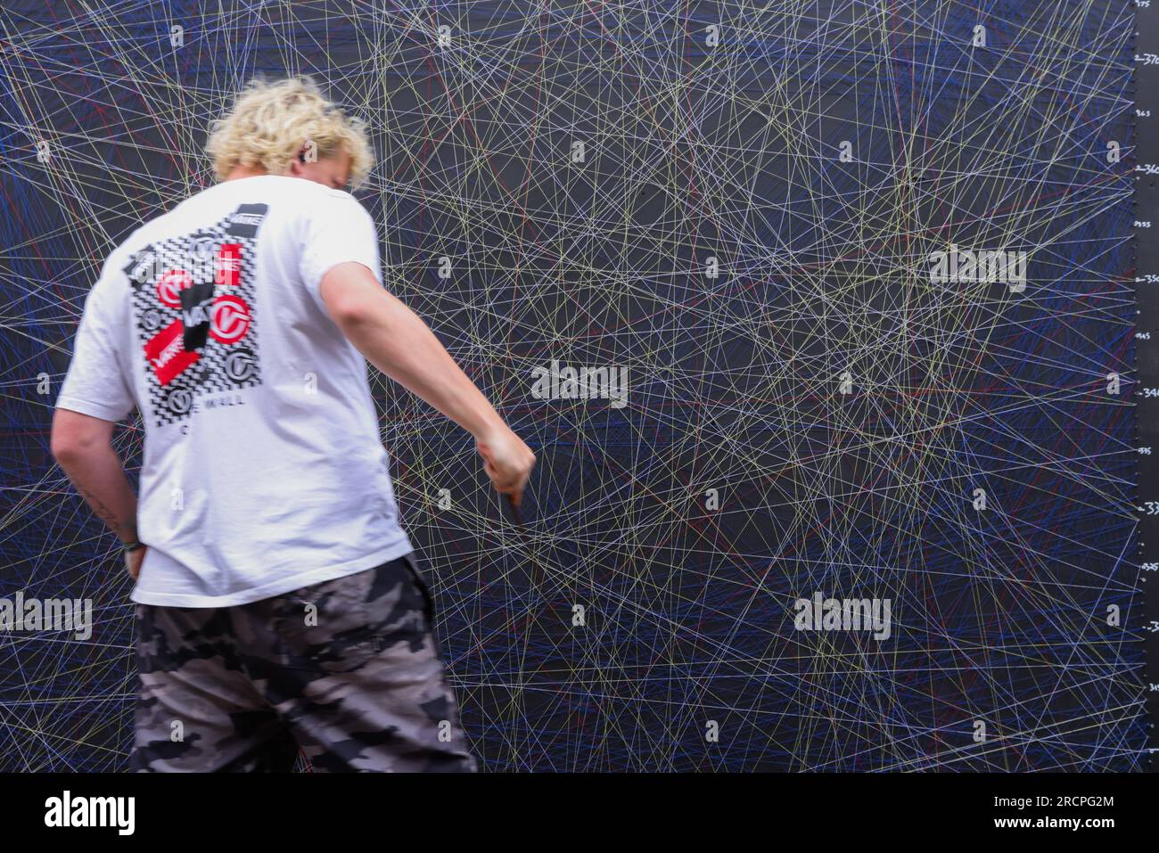 London, UK. 16th July, 2023. String mural, conecting strings to the ...