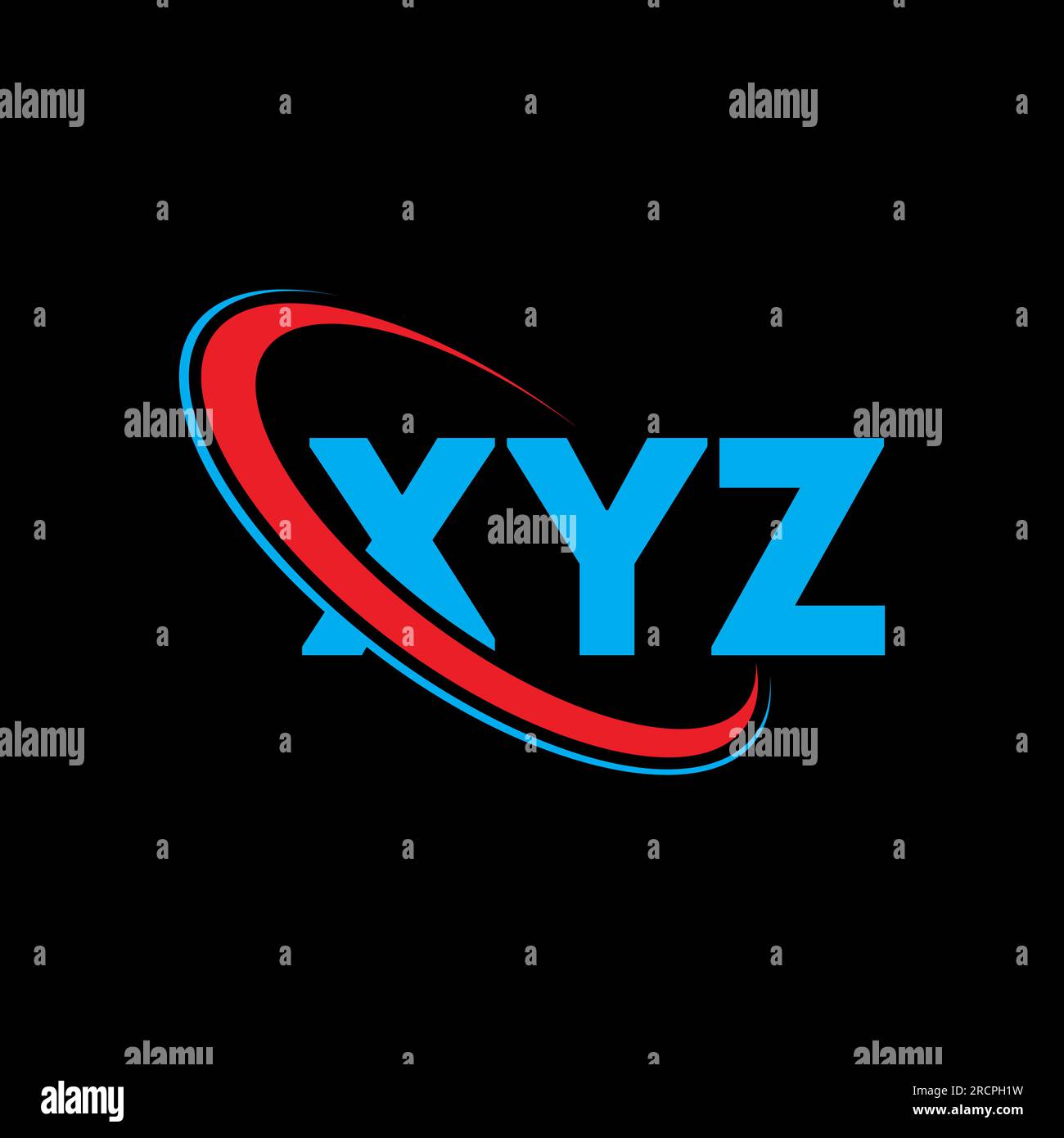 XYZ logo. XYZ letter. XYZ letter logo design. Initials XYZ logo linked with circle and uppercase monogram logo. XYZ typography for technology, busines Stock Vector
