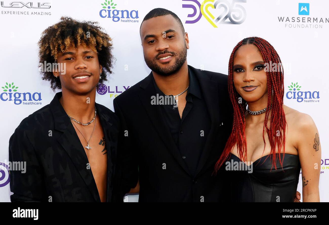 Los Angeles, Ca. 15th July, 2023. RJ Peete, Roman Peete, Ryan Elizabeth Peete, at the HollyRod