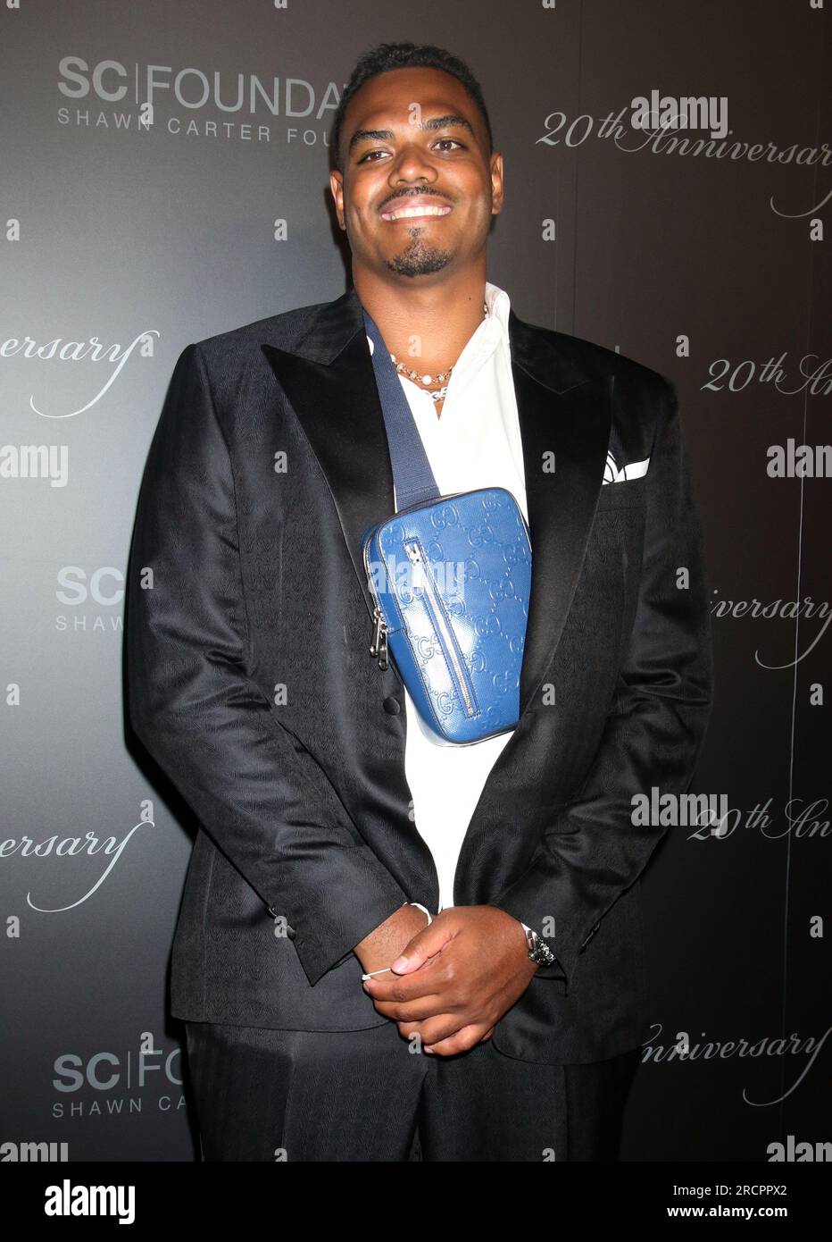 New York, NY, USA. 14th July, 2023. Ronnie Stanley at the Shawn Carter