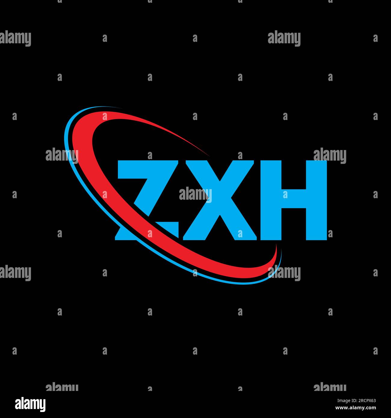 ZXH logo. ZXH letter. ZXH letter logo design. Initials ZXH logo linked with circle and uppercase monogram logo. ZXH typography for technology, busines Stock Vector