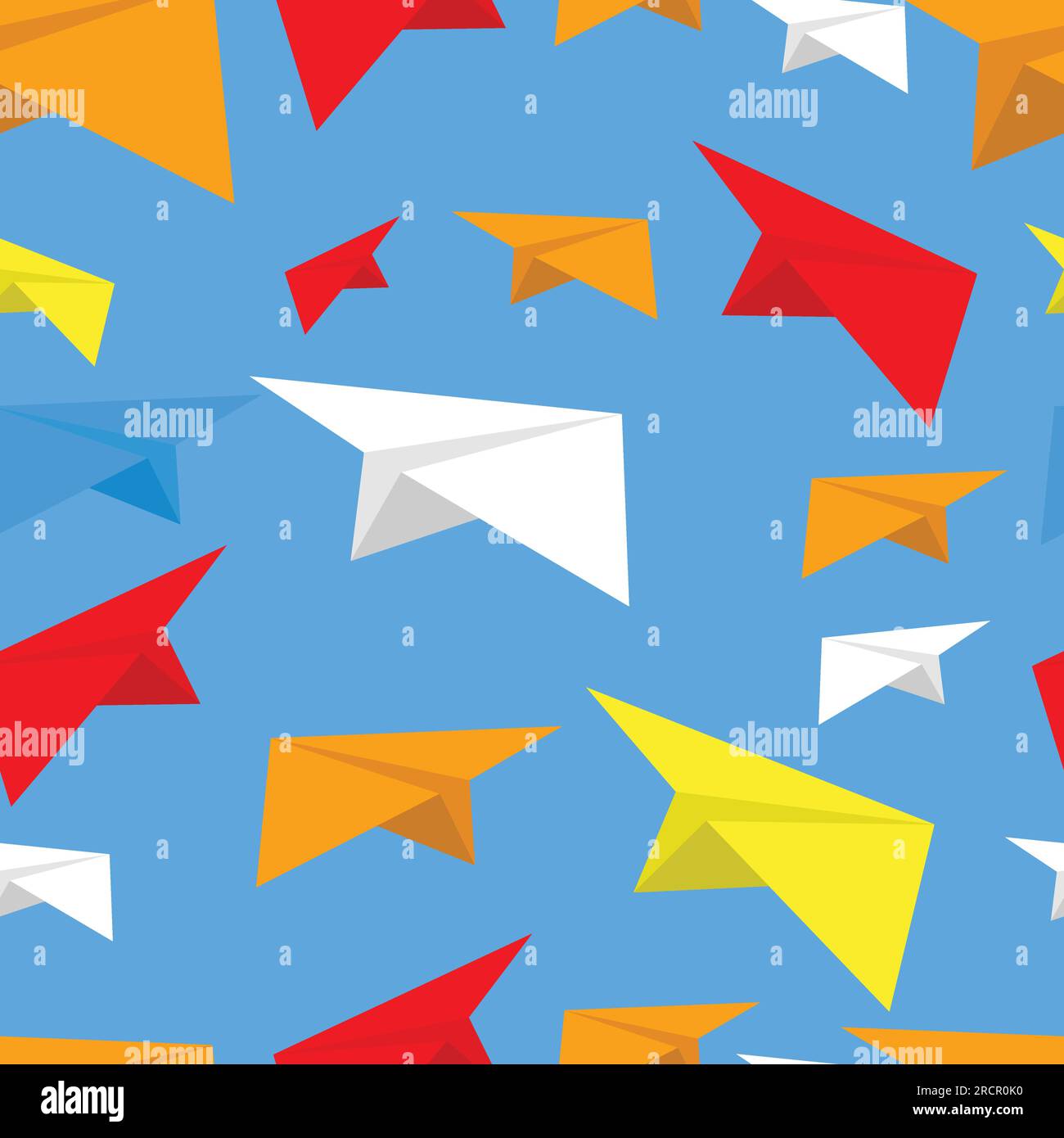 A colorful paper plane seamless pattern.  Paper plane Swatch for prints, covers, textiles and more.  Paper Plane themed background vector illustration Stock Vector