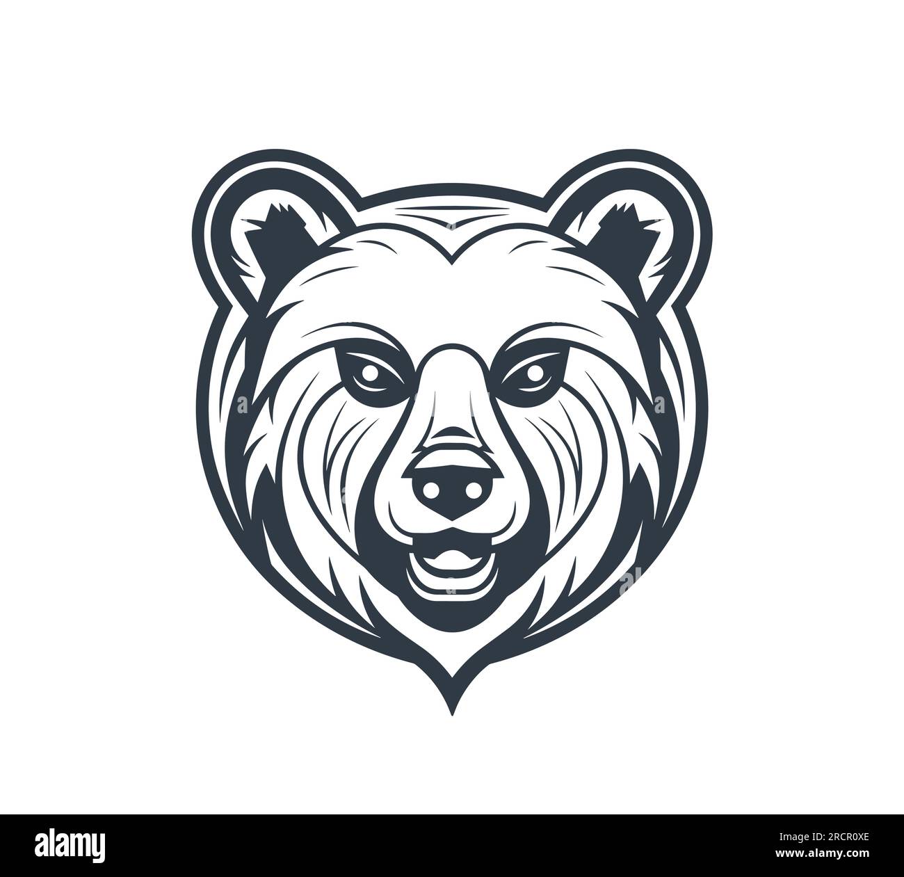 Bear symbol, emblem, logo blank. Vector illustration isolated on white background Stock Vector