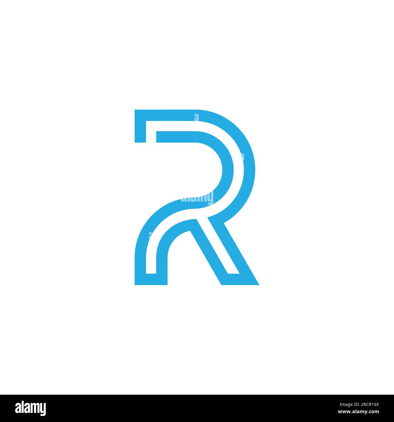 letter pr curves stripes outline logo vector Stock Vector