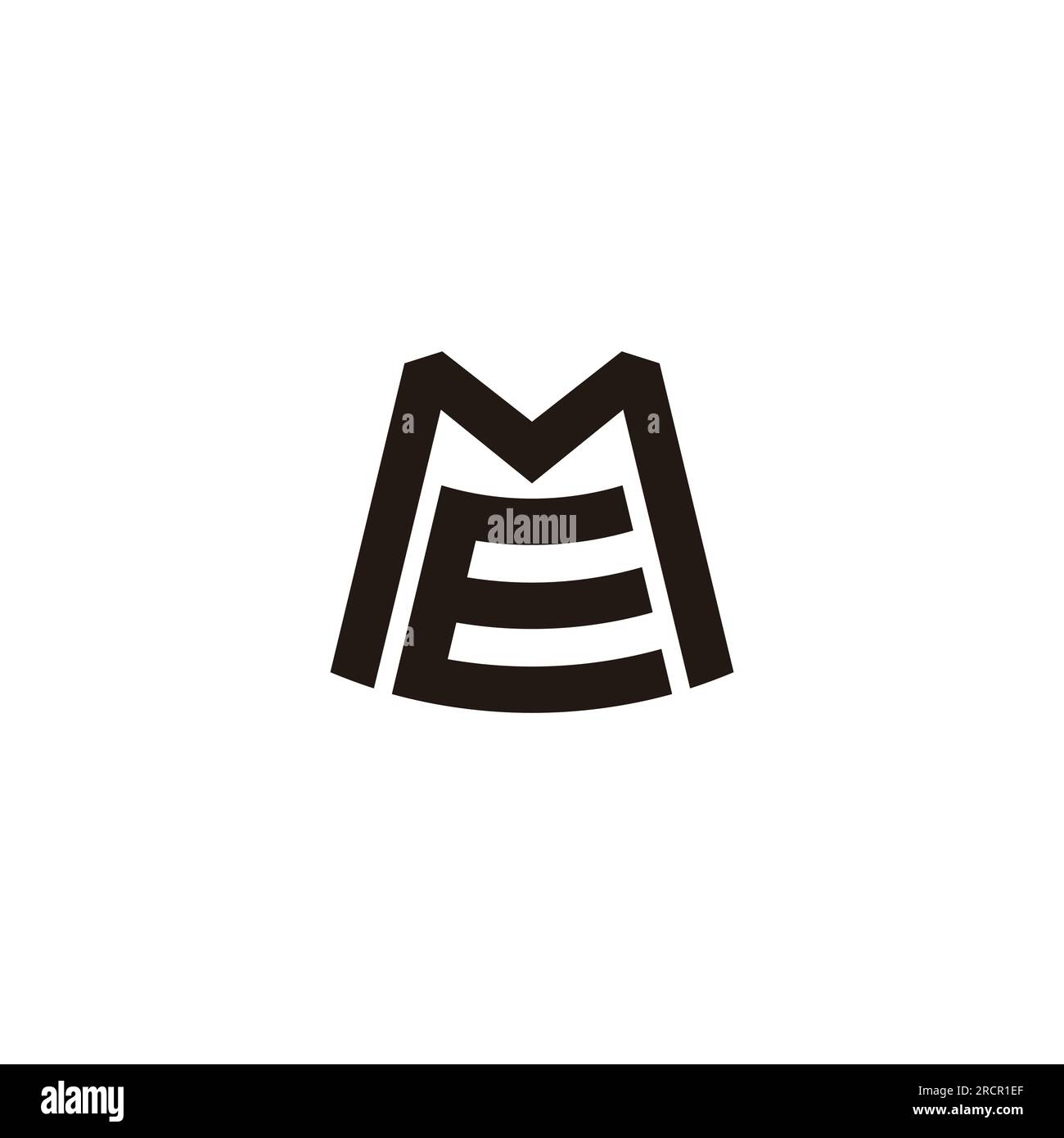 letter em me simple geometric line logo vector Stock Vector