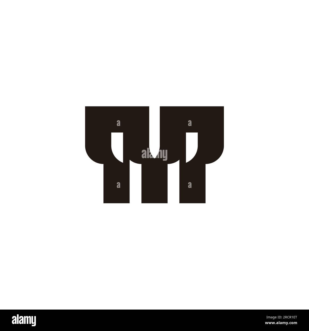 letter yp simple geometric black logo vector Stock Vector