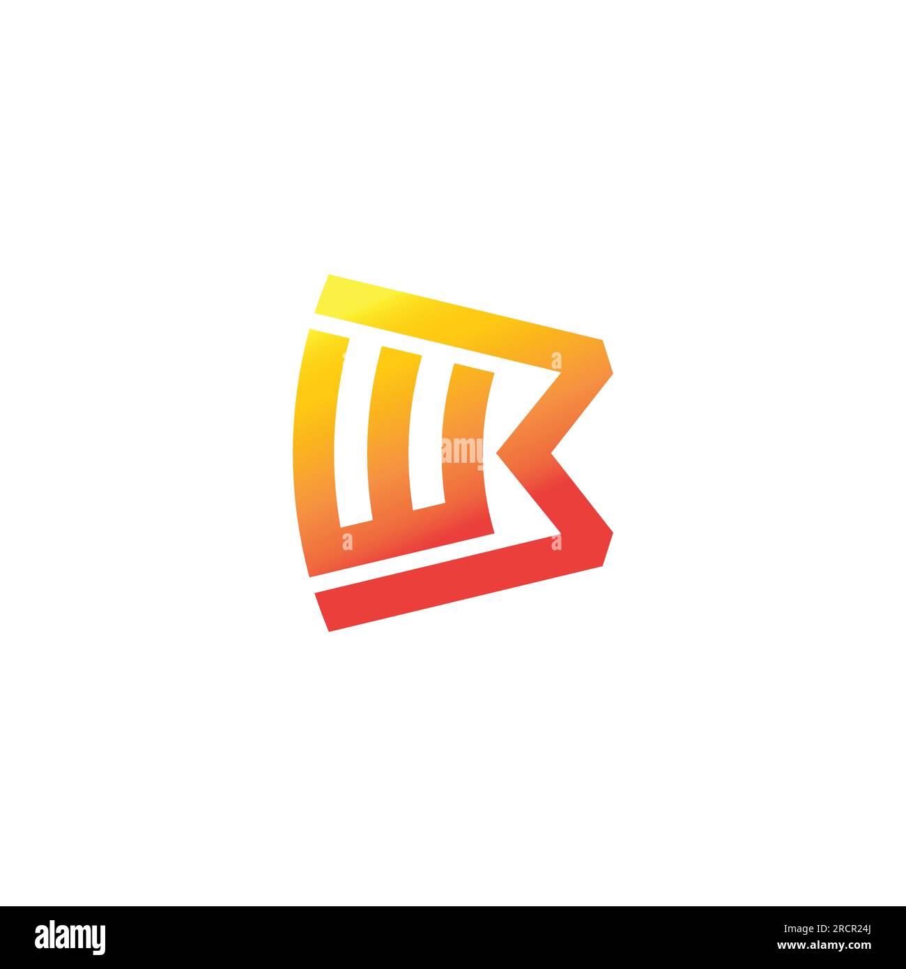letter wb simple gradient logo vector Stock Vector