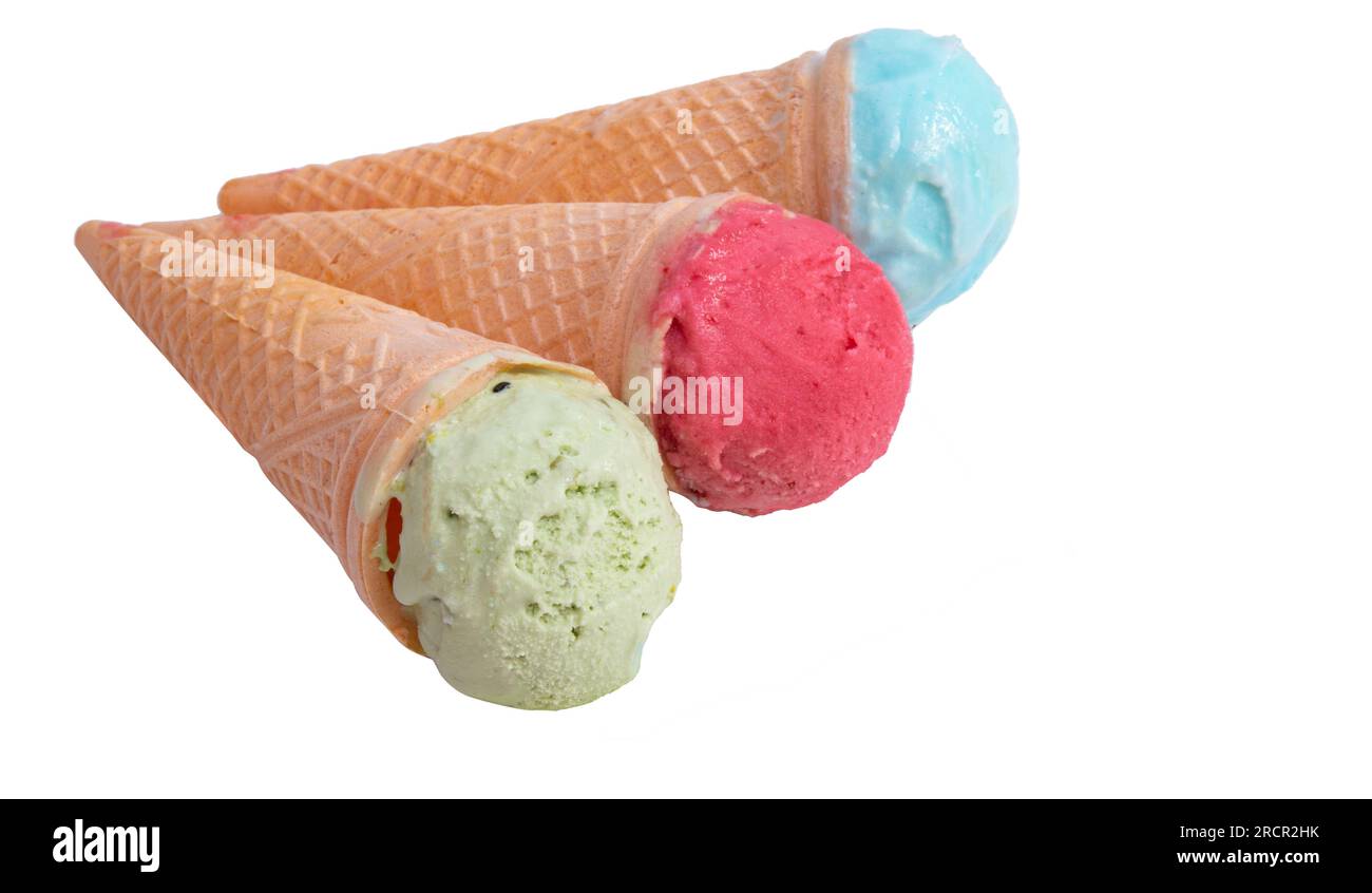 ice cream cone isolated on white background Stock Photo - Alamy