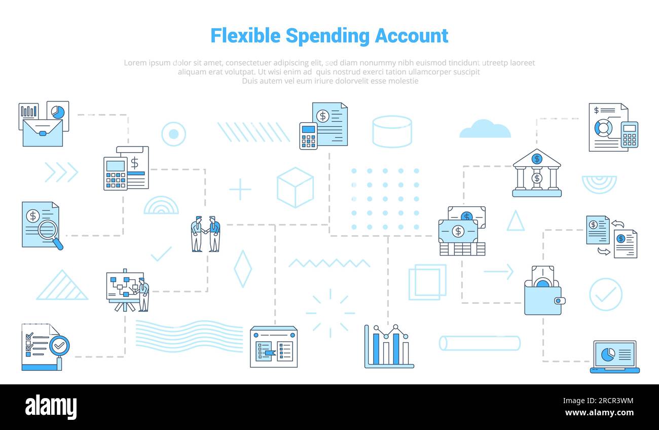 fsa flexible spending account concept with icon set template banner