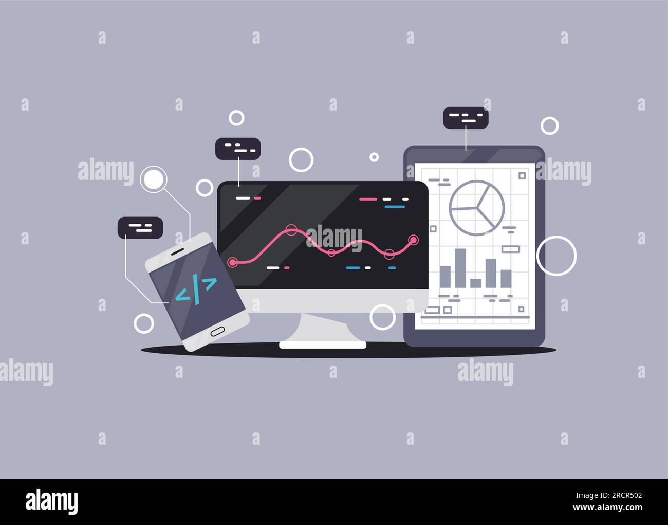 programming banner, coding, best programming languages, flat ...
