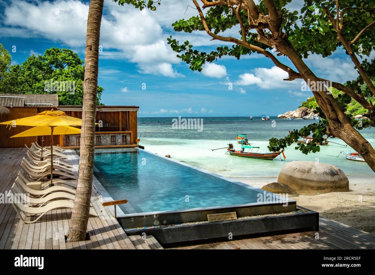 Beach bar and restaurant on haad tien beach, shark bay, koh tao