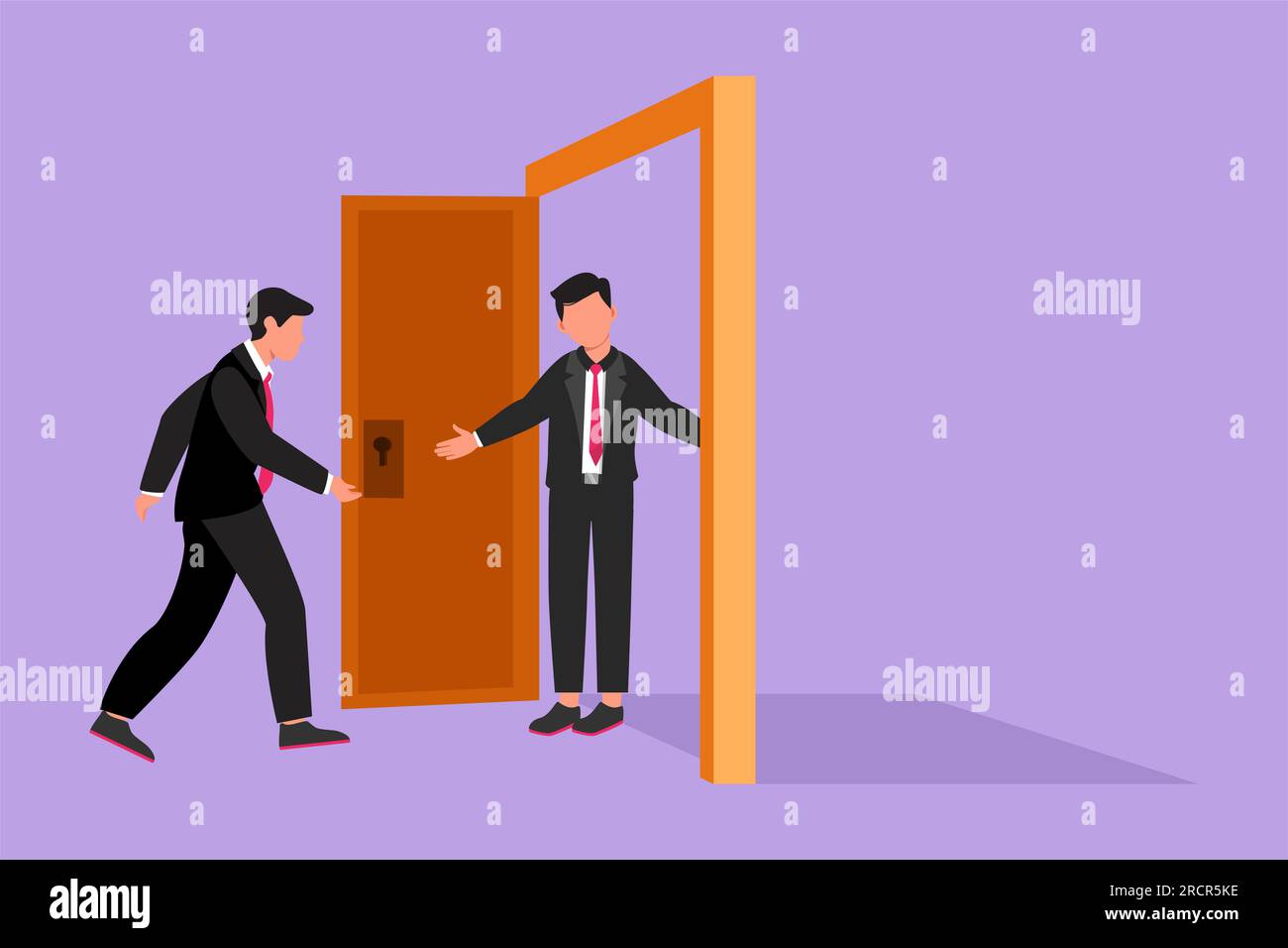 Man greeting visitor at door hi-res stock photography and images - Alamy