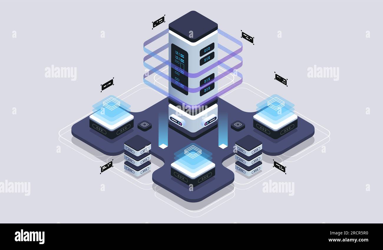 Isometric design concept virtual reality and augmented reality