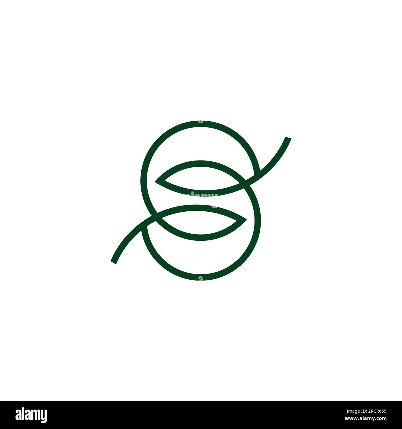 letter s linked geometric line leaf logo vector Stock Vector