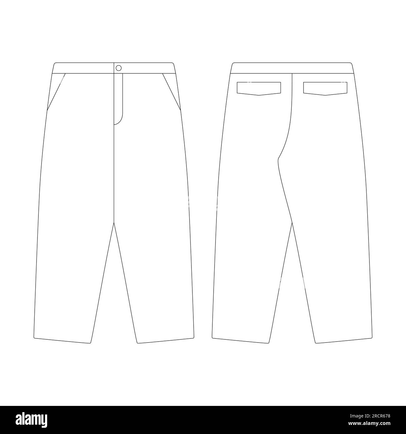 template baggy pants jeans vector illustration flat design outline