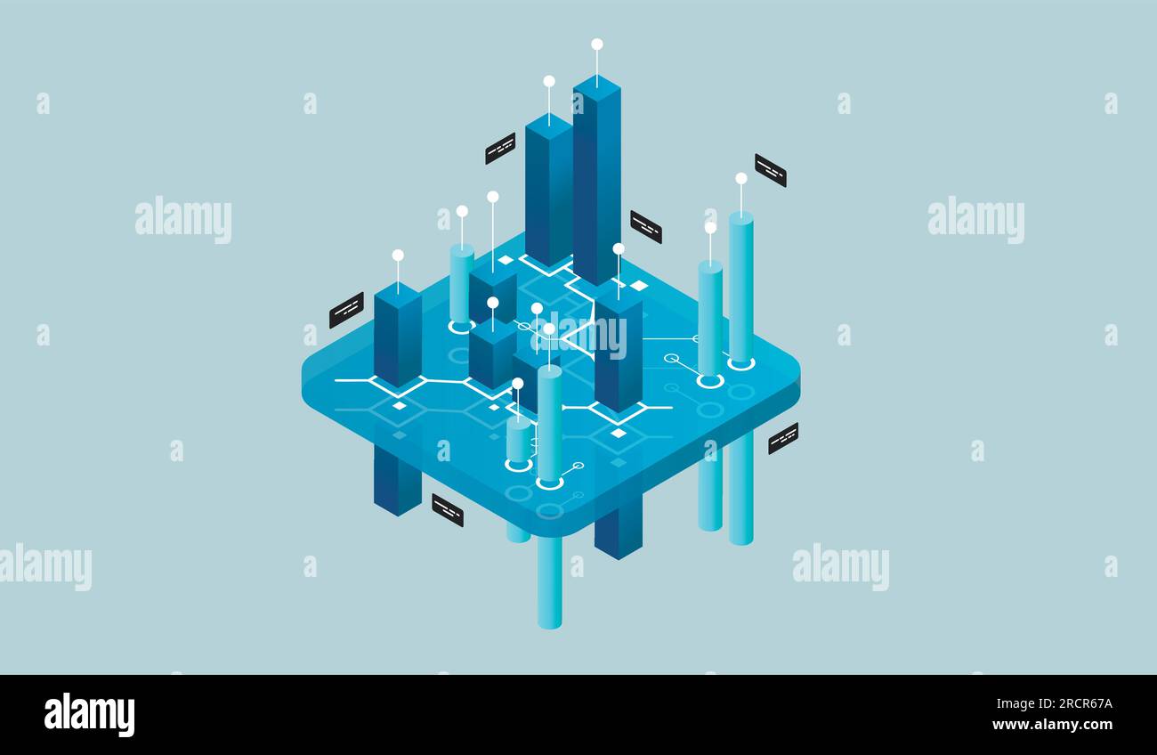 Isometric design concept virtual reality and augmented reality