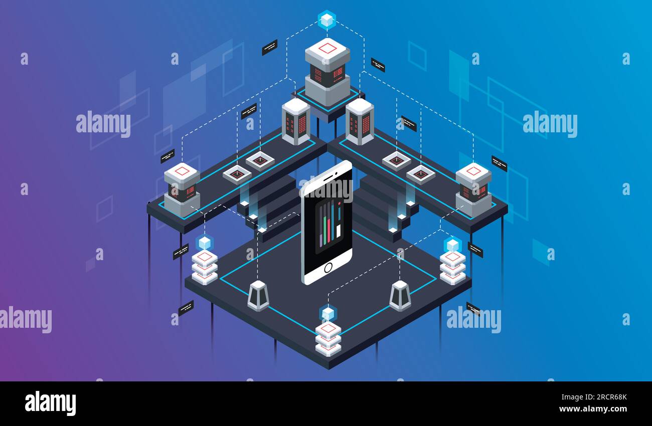 Isometric design concept virtual reality and augmented reality