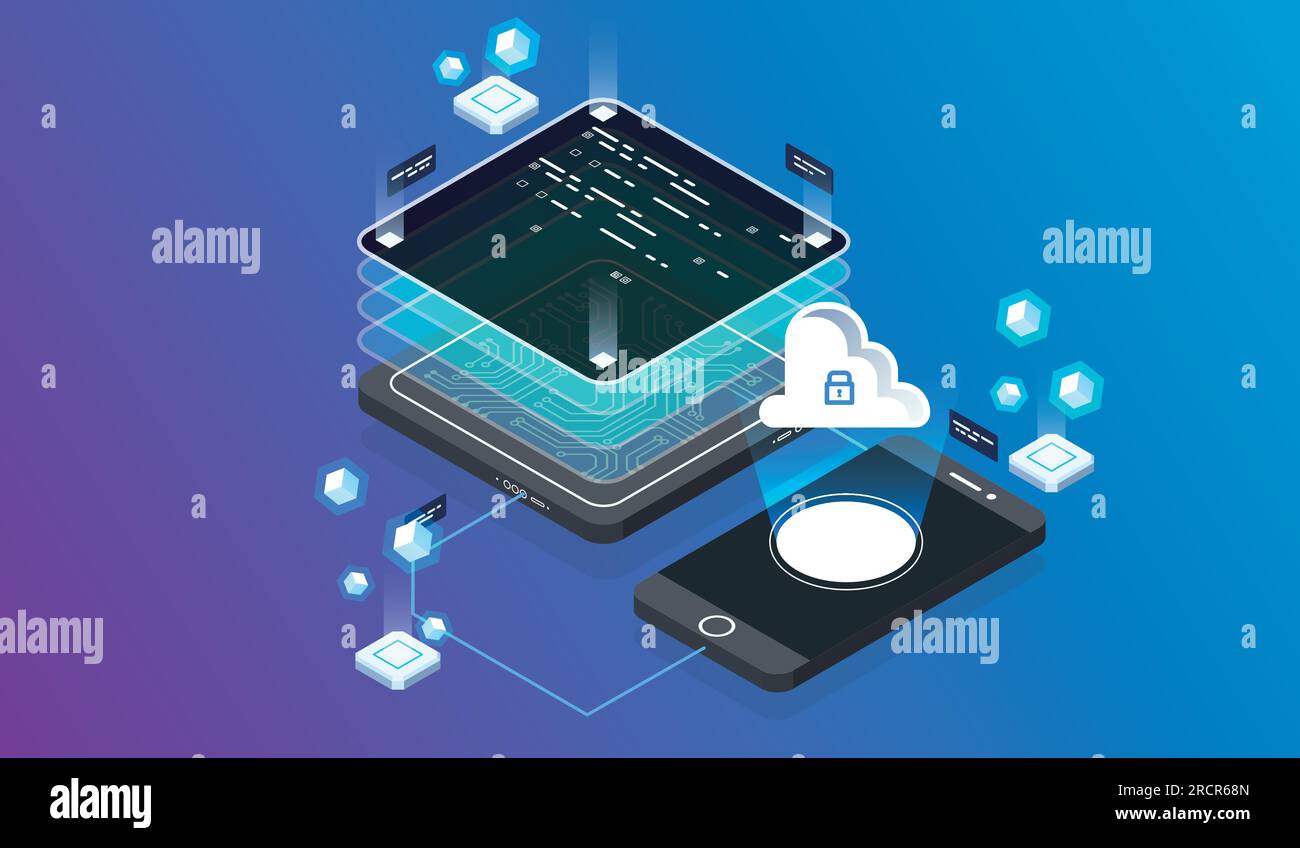 Isometric design concept virtual reality and augmented reality