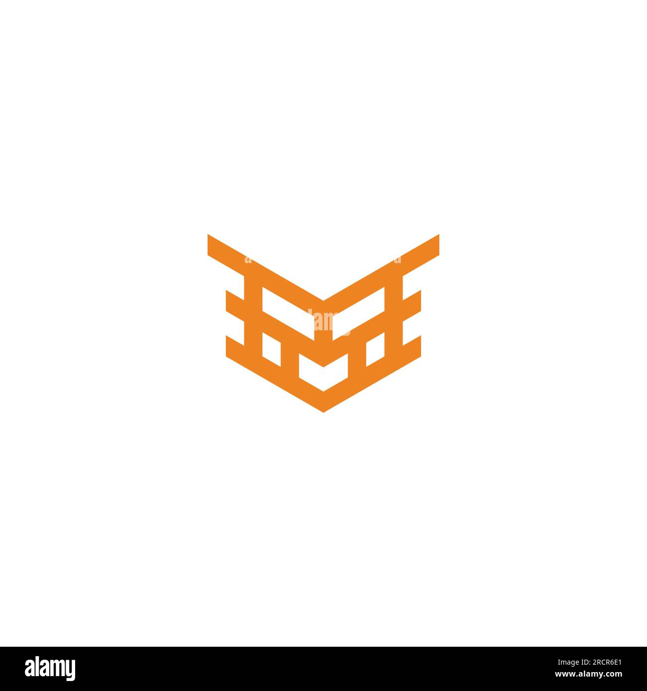 letter m stripes robot face logo vector Stock Vector