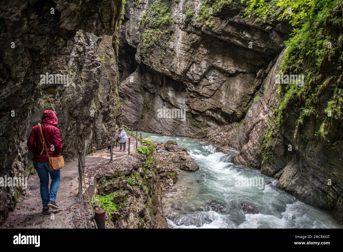 Hiking through the scenic Partnach near GarmischPartenkirchen in the Bavarian Alps