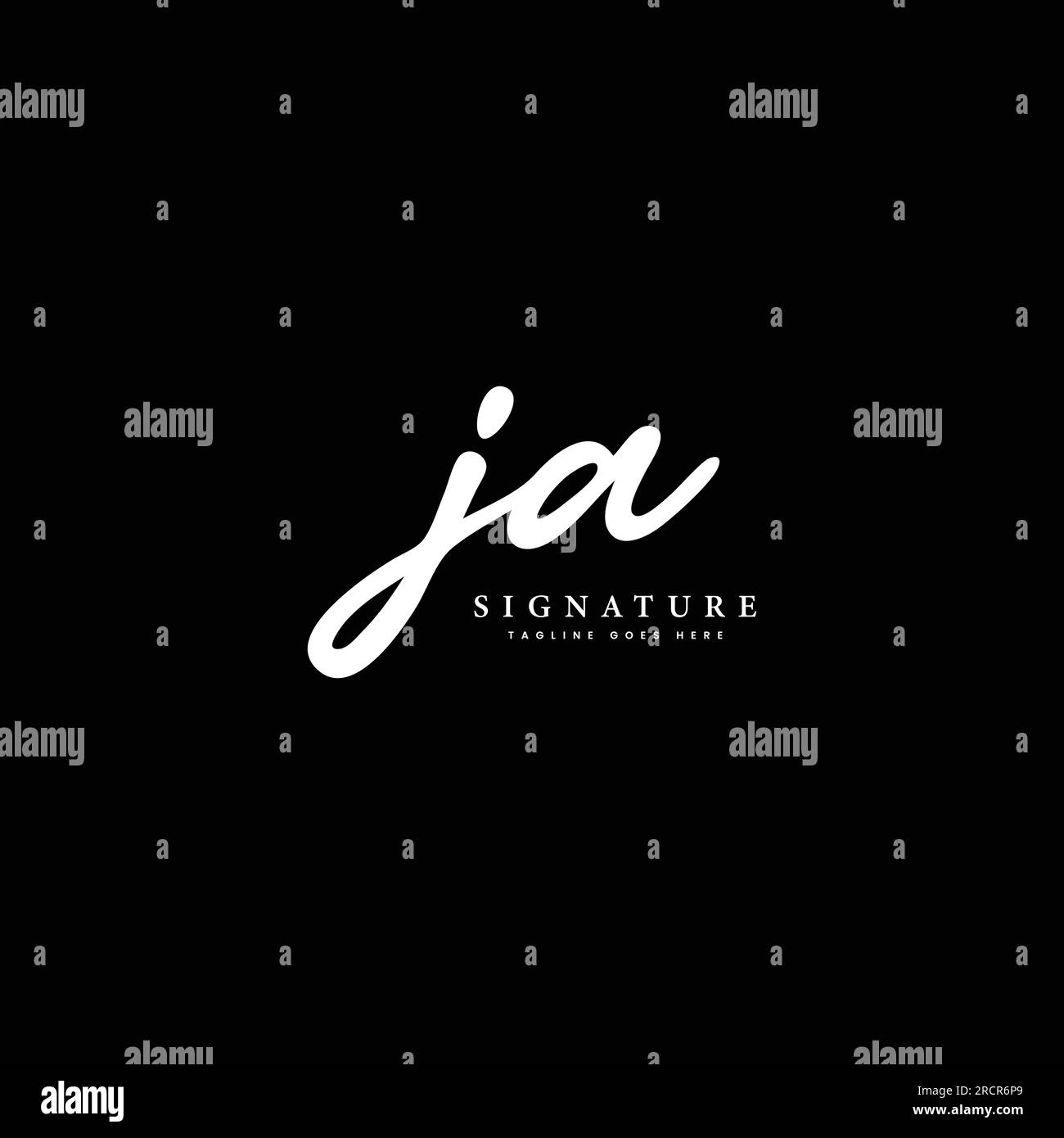J, A, JA Initial letter handwritten and signature vector image logo Stock Vector