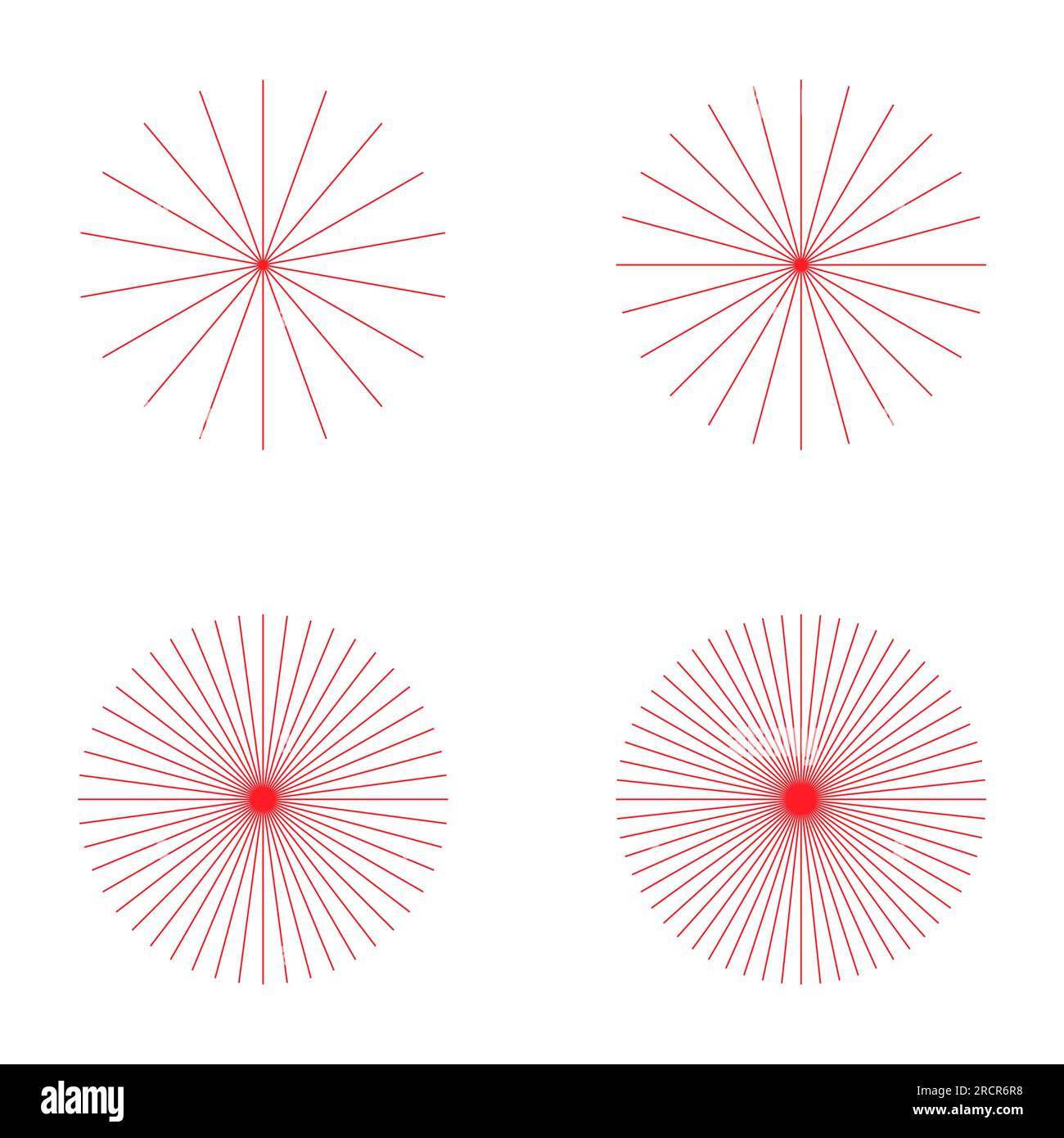 Set of converging radiating lines burst icon, geometric sunburst ...