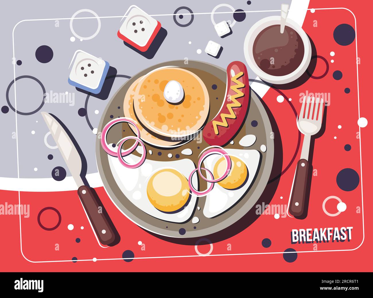 Bacon sandwich top view Stock Vector Images Alamy