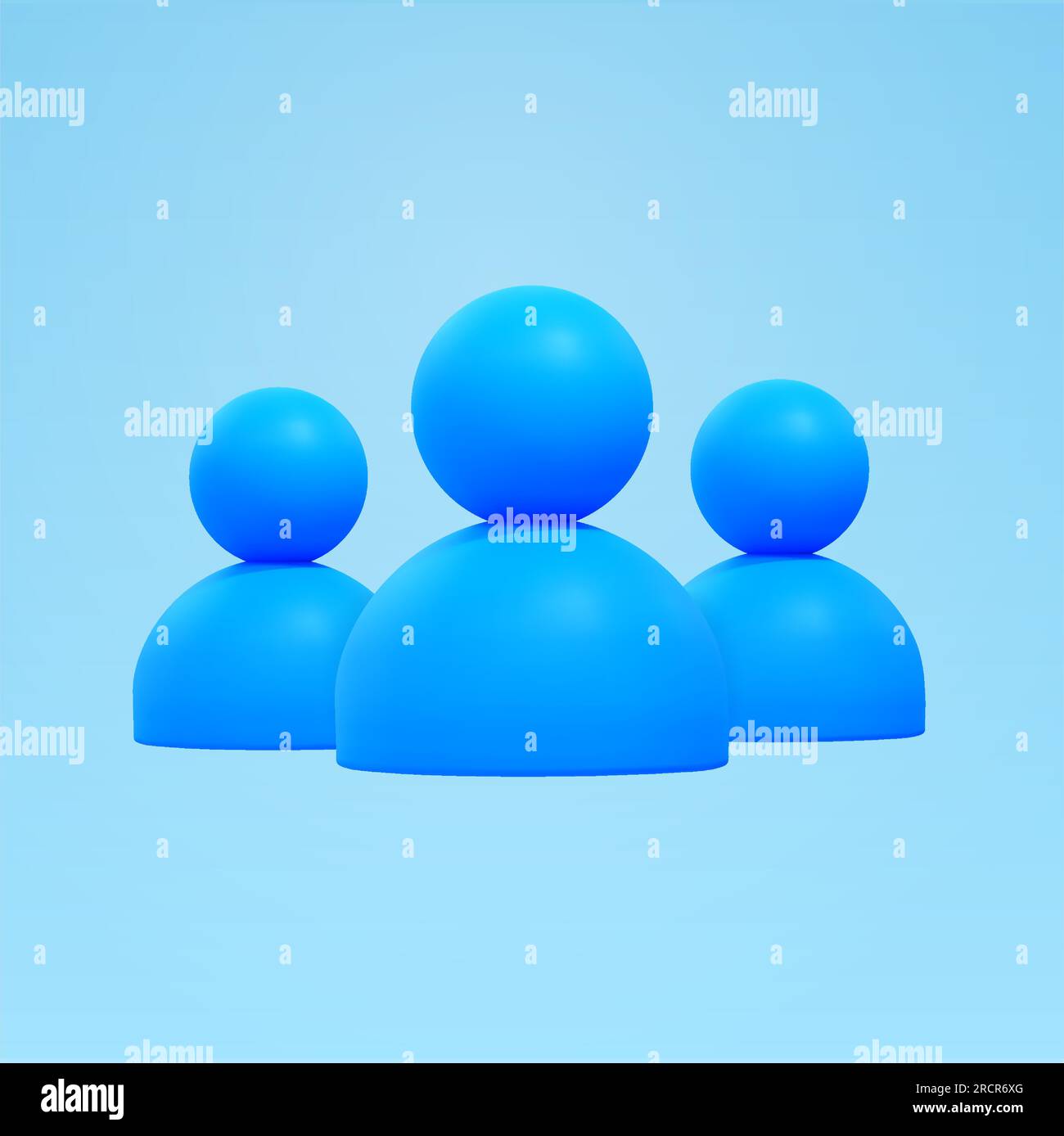 3d users, customers, men, person icon in blue, minimal style, isolated