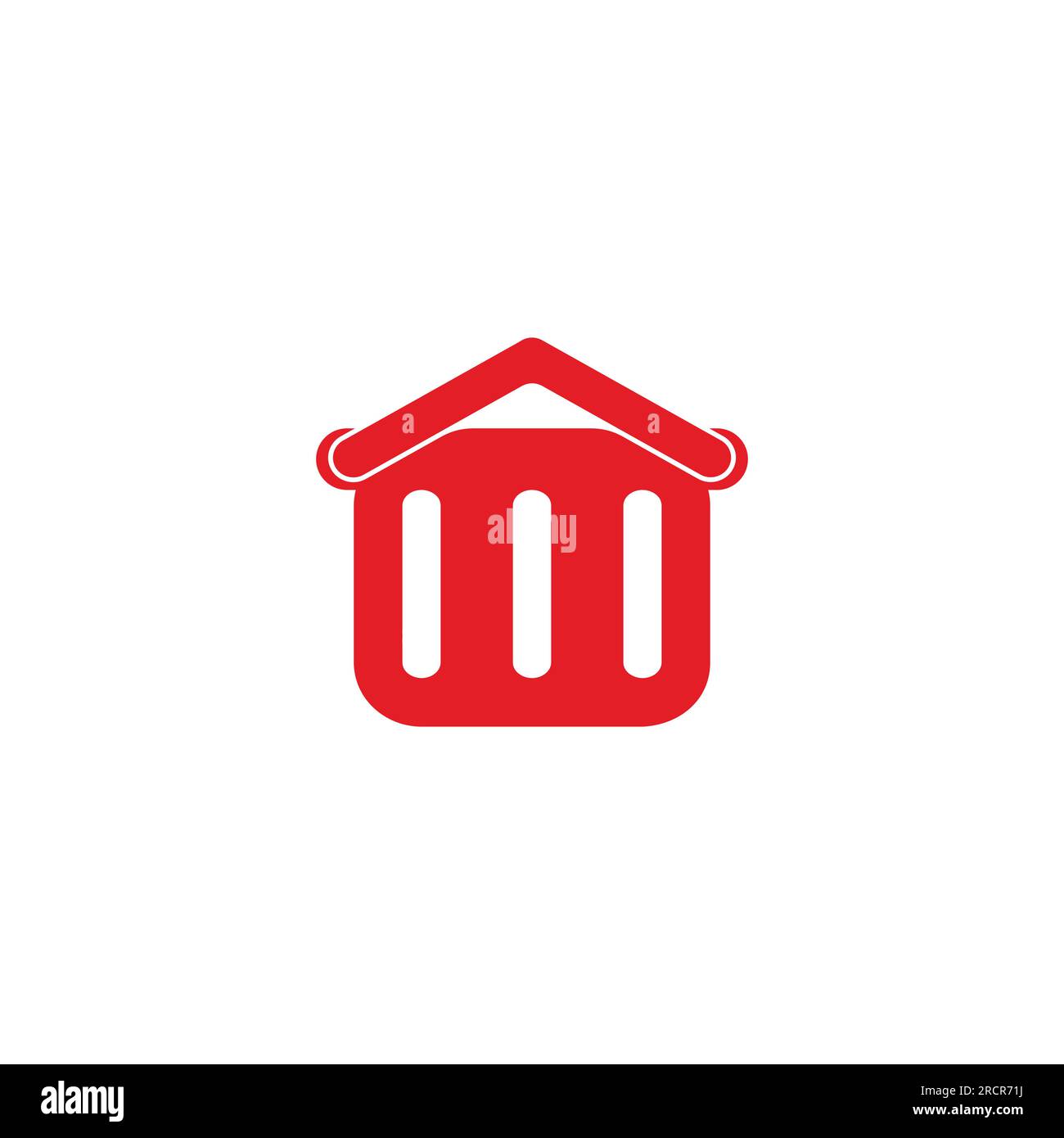 red shopping basket simple geometric logo vector Stock Vector