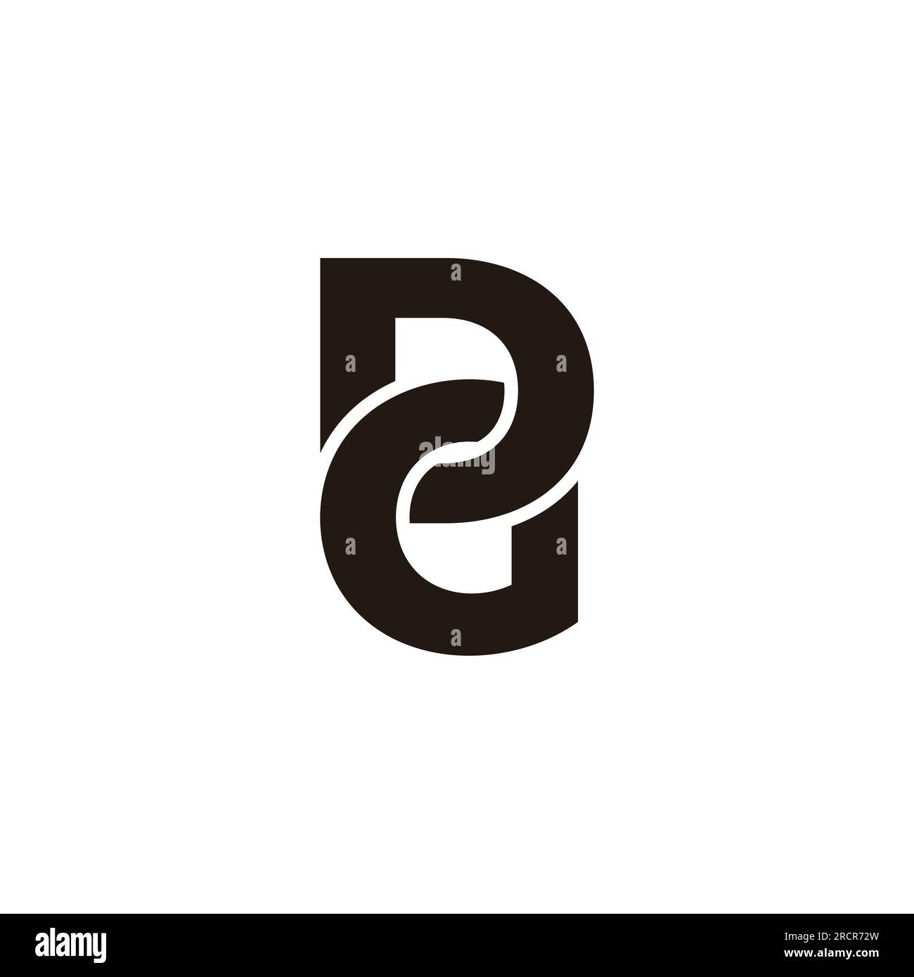 letter dg simple linked chain logo vector Stock Vector