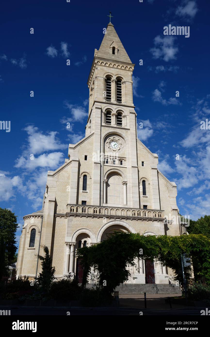 Main facade of the NotreDameduRosaire Church, in SaintOuen, France